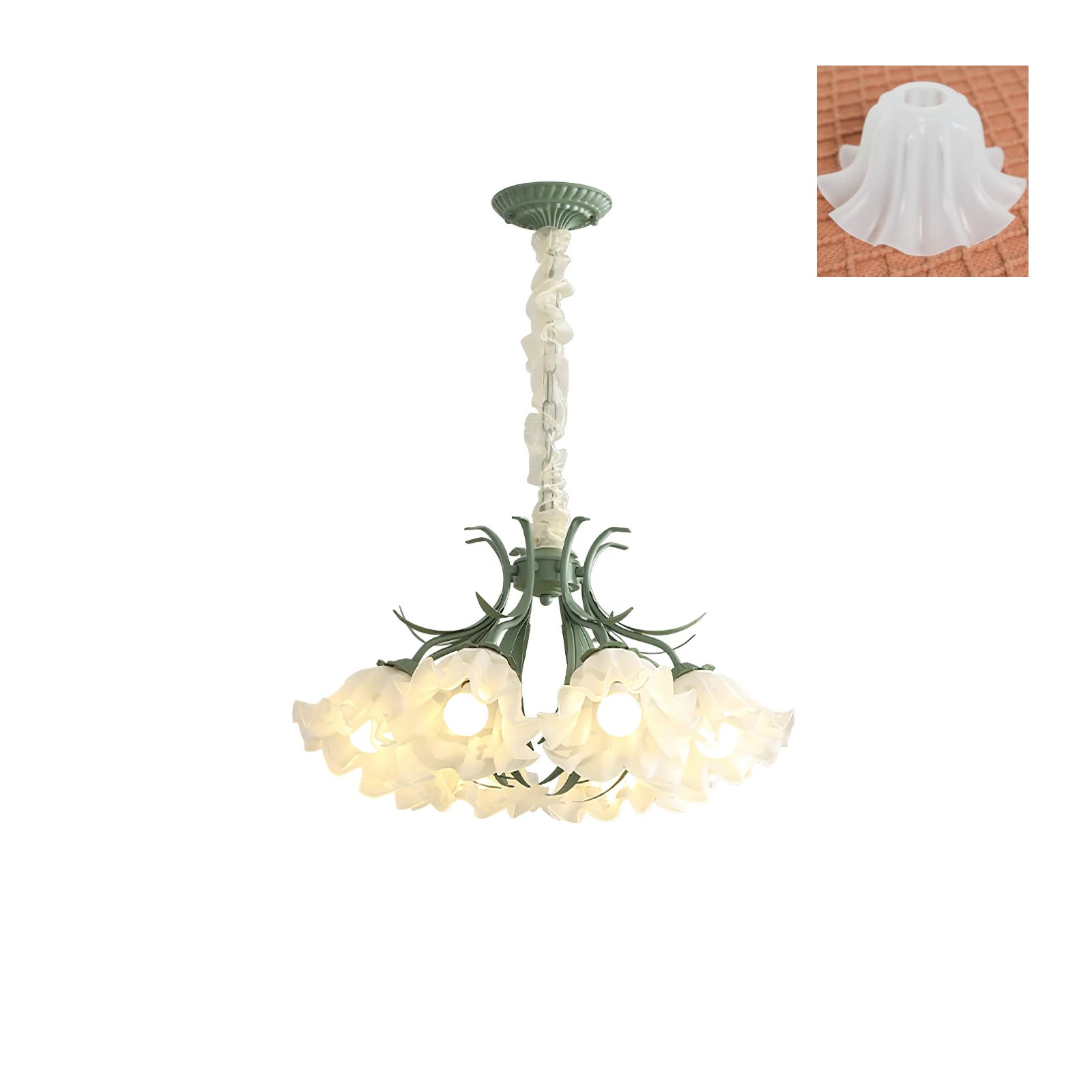 Lustra Chandelier Fleur avec Pétales et Feuilles - Neutralighting