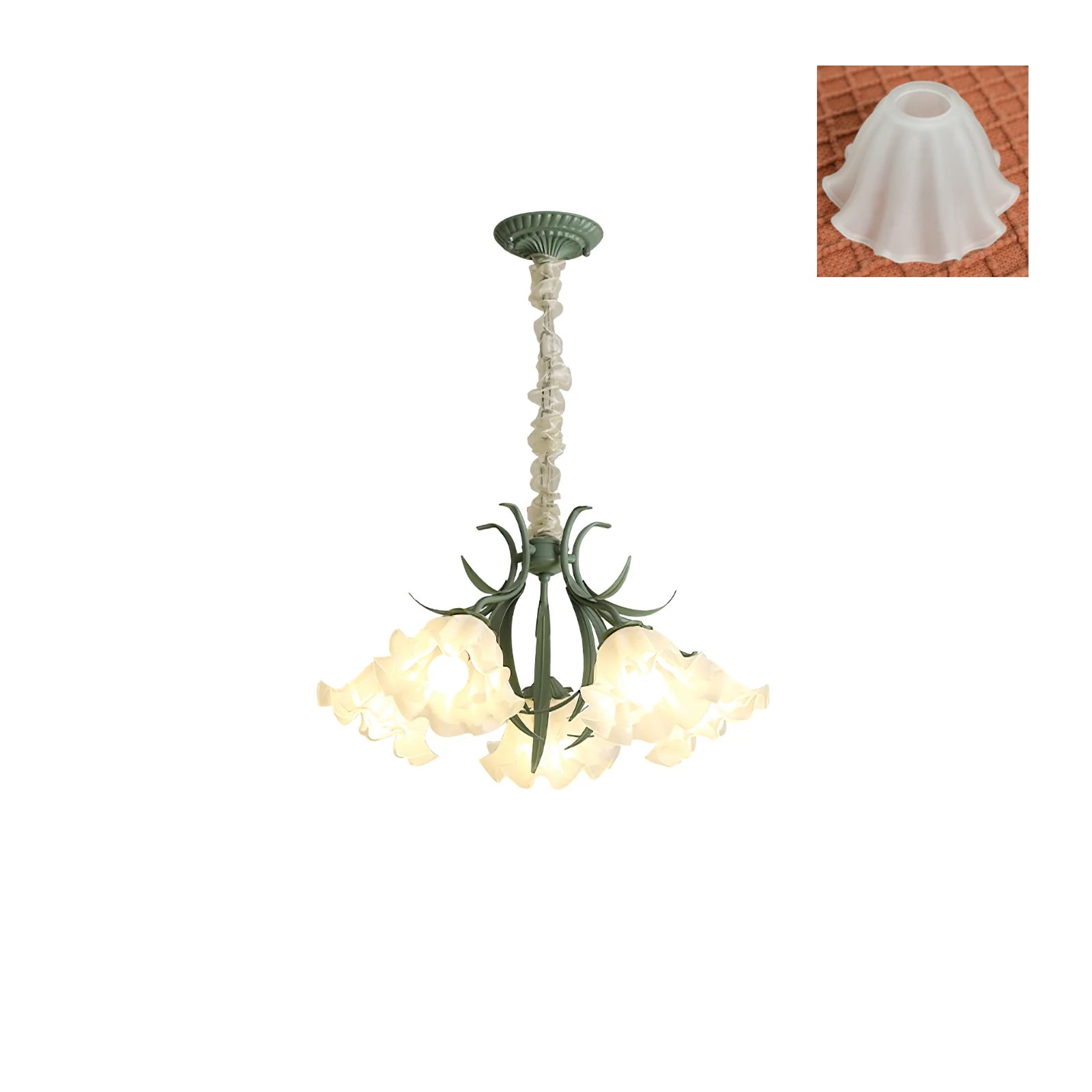 Lustra Chandelier Fleur avec Pétales et Feuilles - Neutralighting