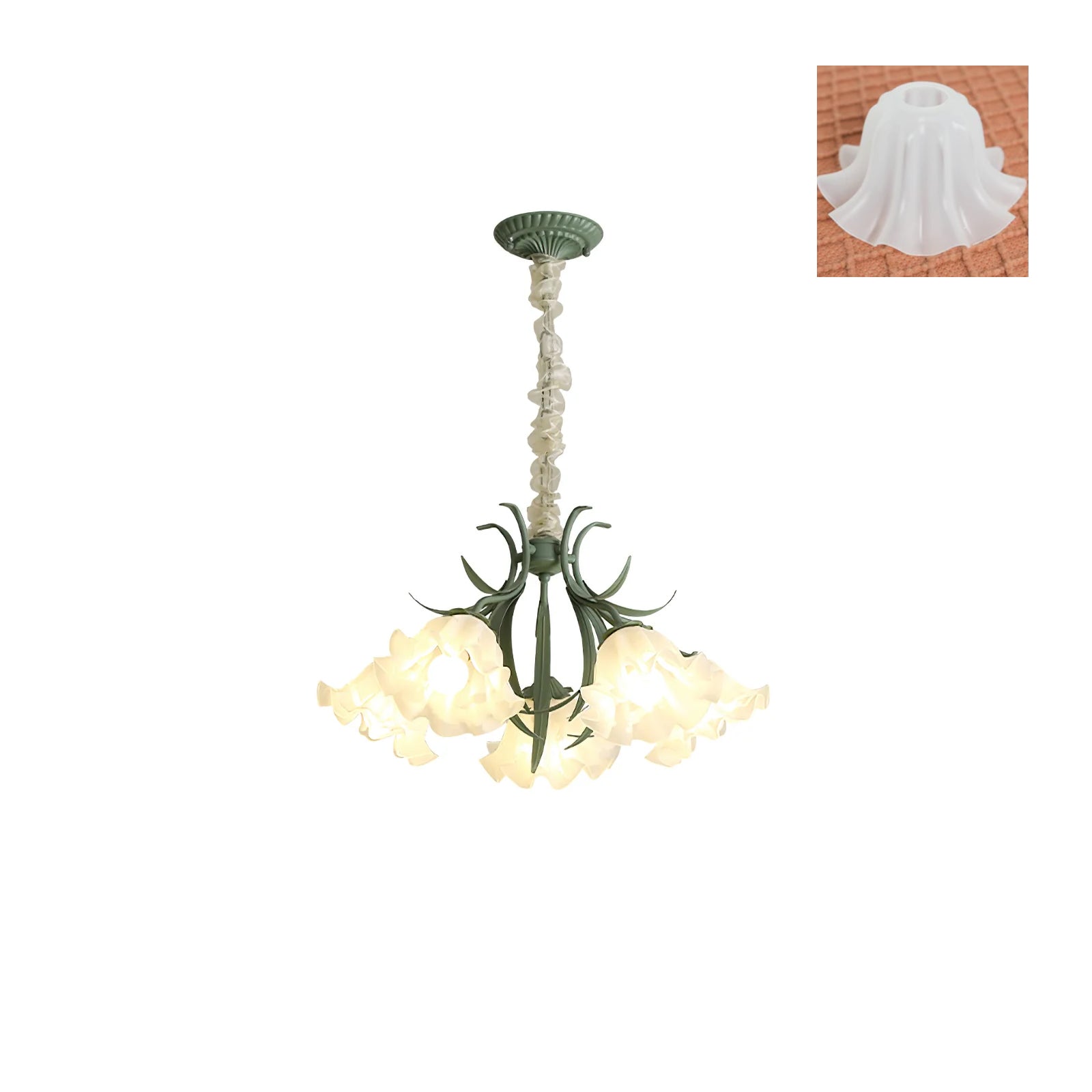 Lustra Chandelier Fleur avec Pétales et Feuilles - Neutralighting