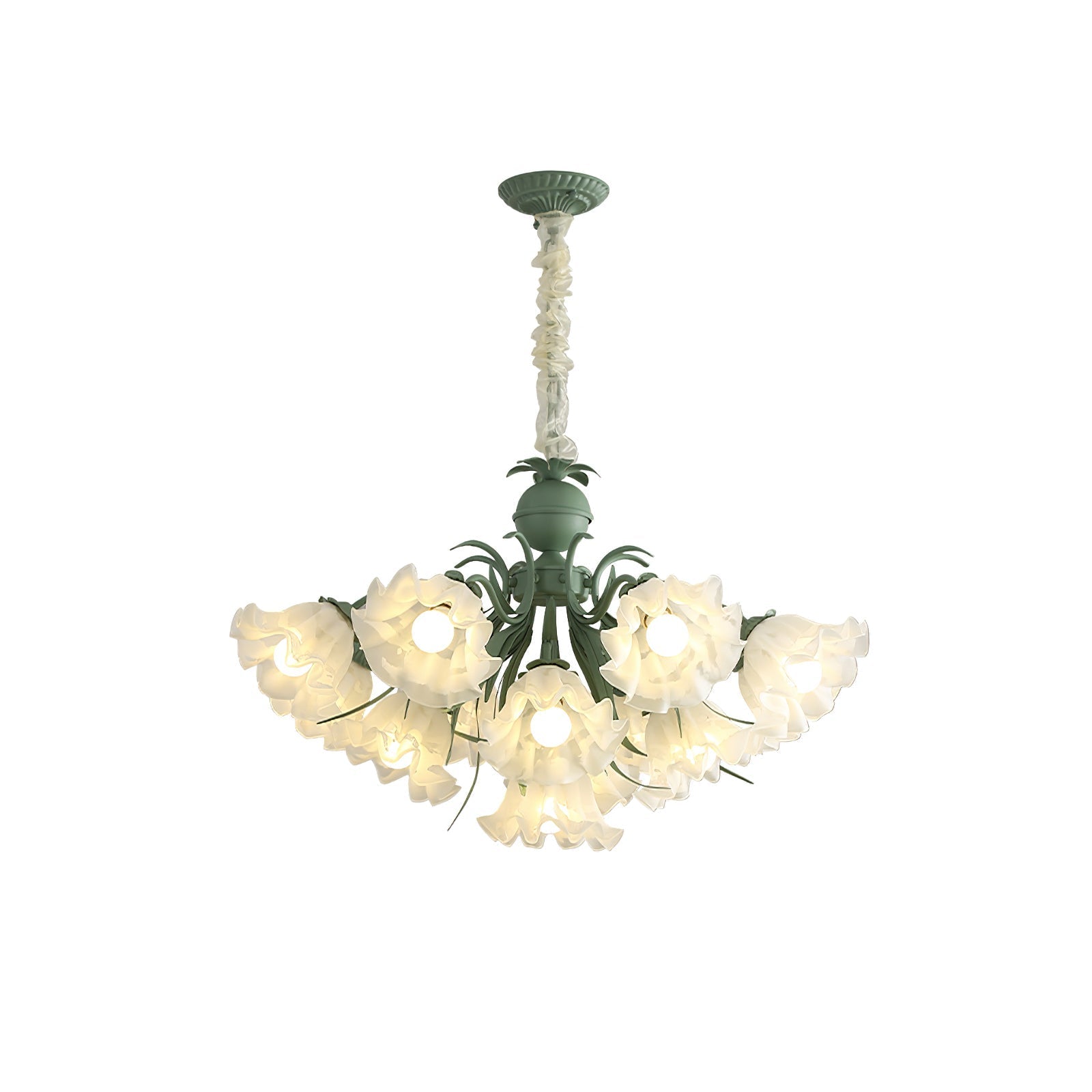 Lustra Chandelier Fleur avec Pétales et Feuilles - Neutralighting