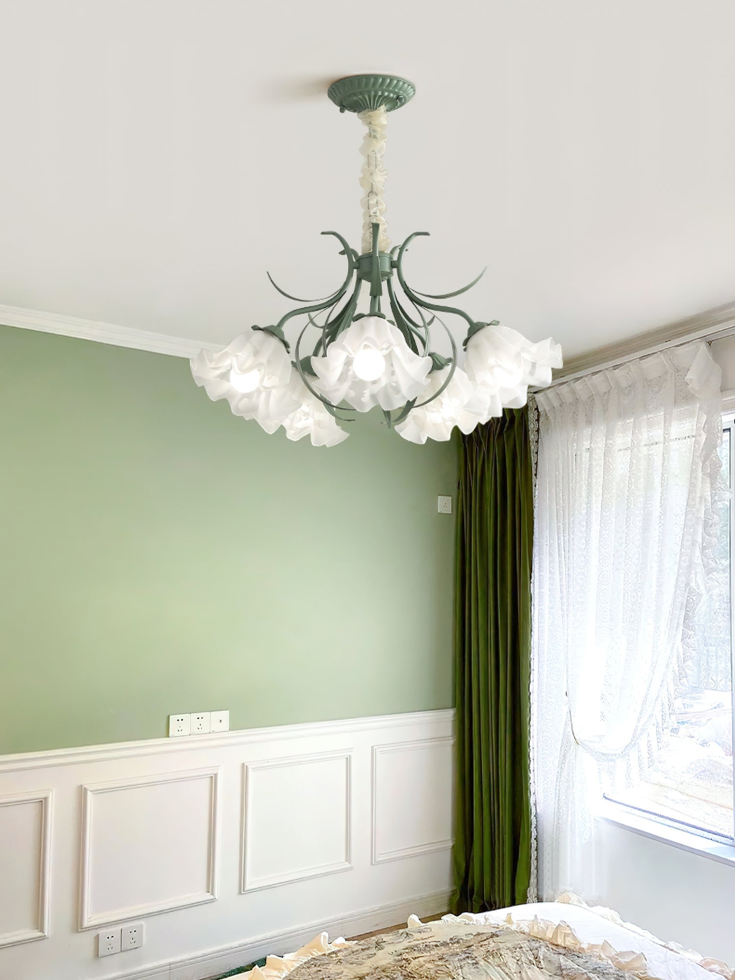 Lustra Chandelier Fleur avec Pétales et Feuilles - Neutralighting
