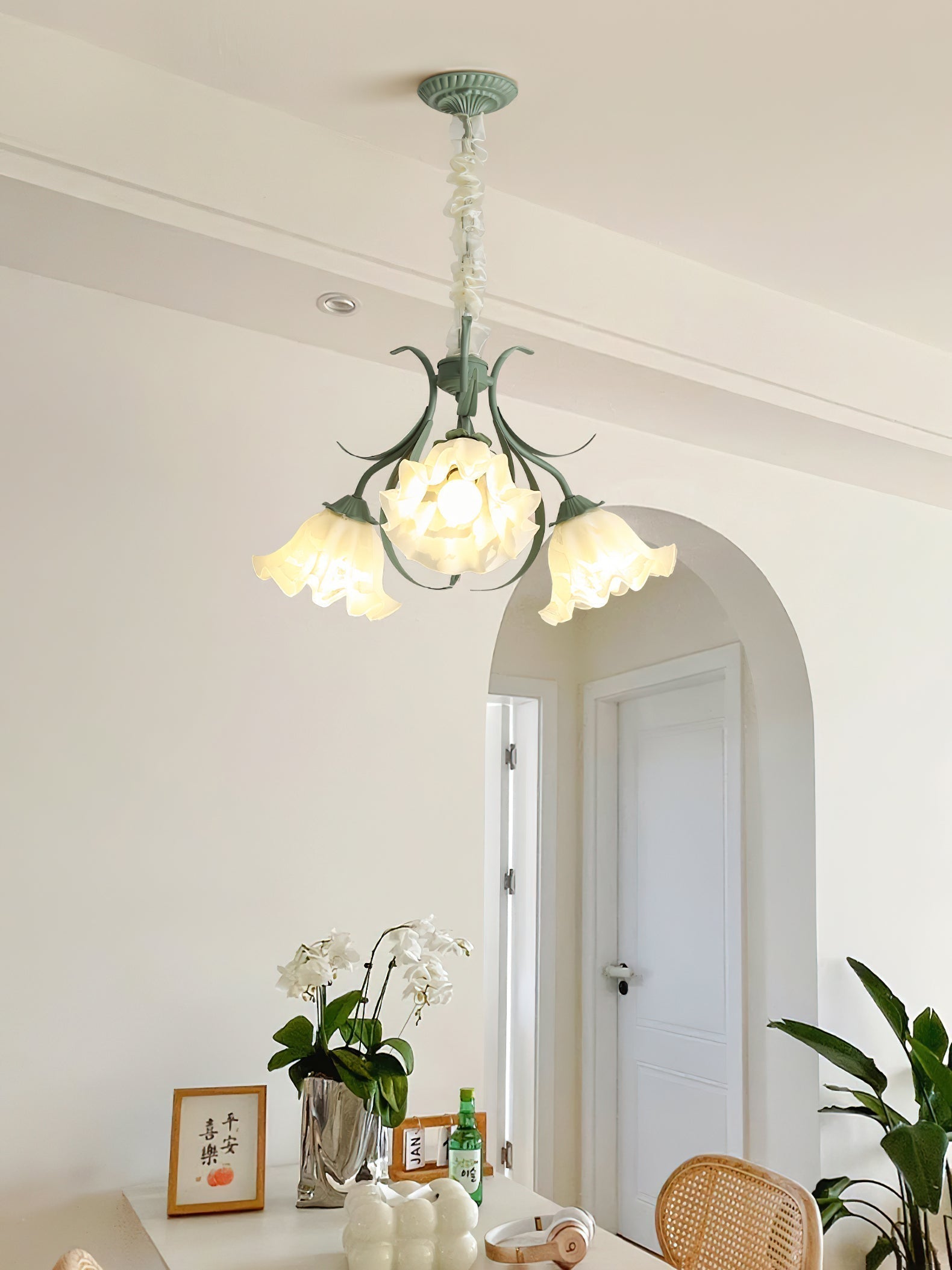 Lustra Chandelier Fleur avec Pétales et Feuilles - Neutralighting