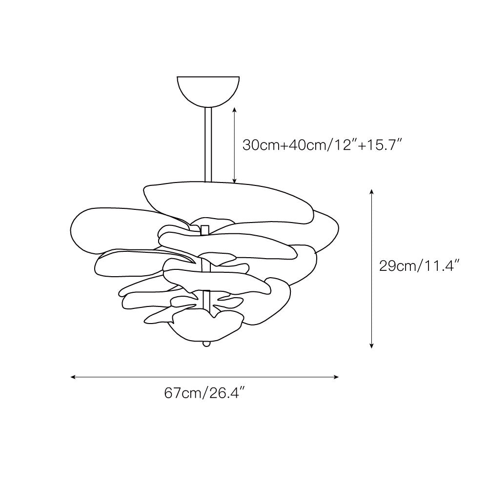 Evvinora Lustre en Métal et Verre à Couches de Feuilles Créativité Individuelle - Neutralighting