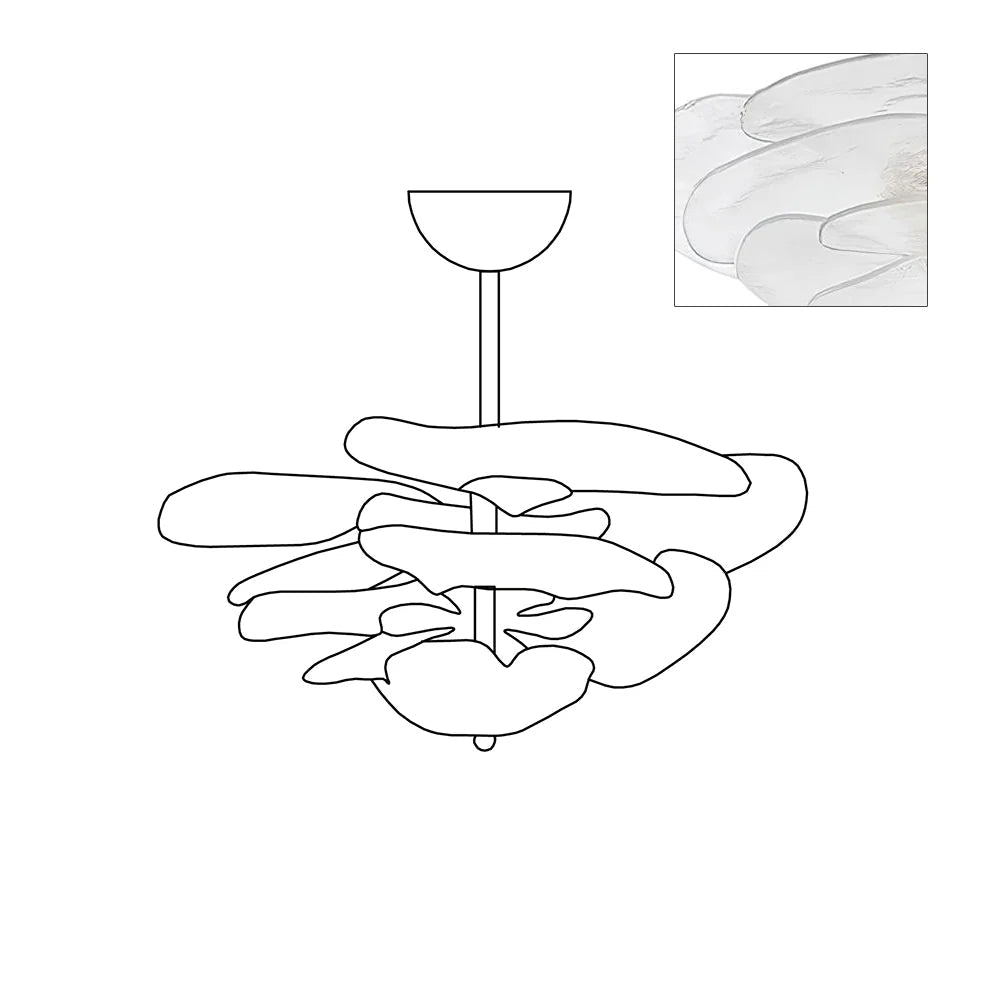 Lotus Lustre Contemporain en Verre à Feuilles Superposées - Neutralighting