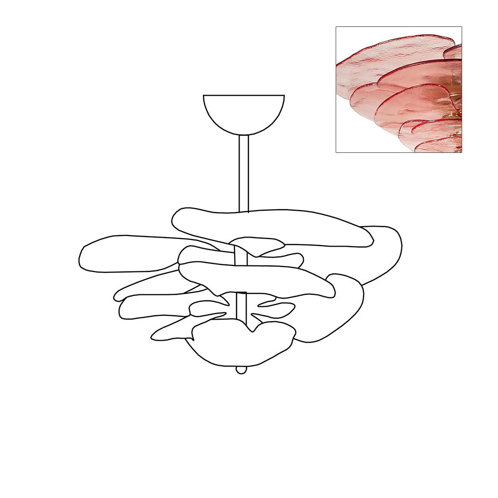 Lotus Lustre Contemporain en Verre à Feuilles Superposées - Neutralighting
