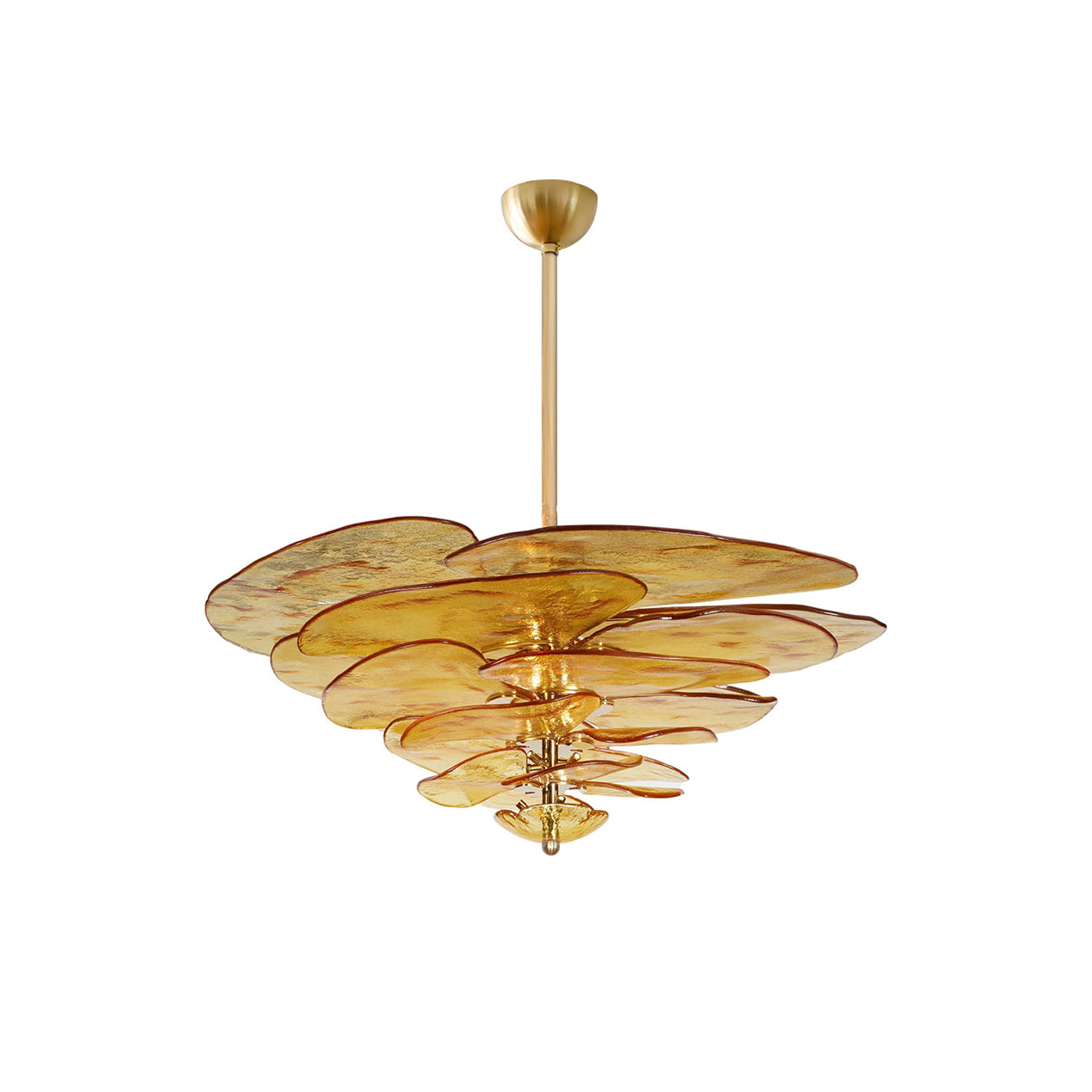 Lotus Lustre Contemporain en Verre à Feuilles Superposées - Neutralighting