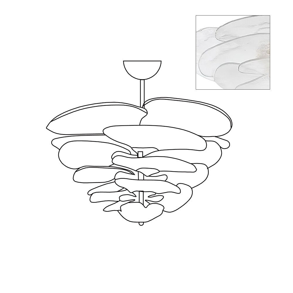Lotus Lustre Contemporain en Verre à Feuilles Superposées - Neutralighting