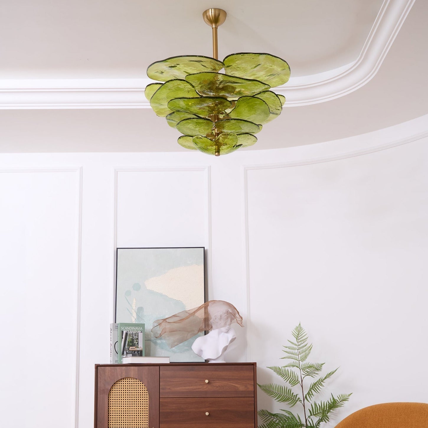 Lotus Lustre Contemporain en Verre à Feuilles Superposées - Neutralighting