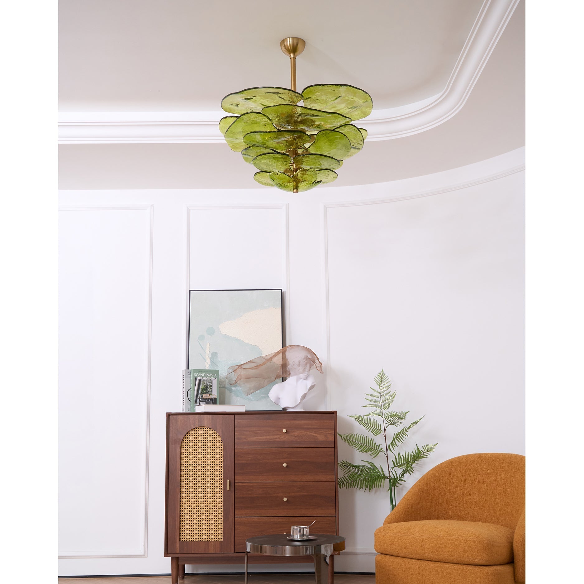 Evvinora Lustre en Métal et Verre à Couches de Feuilles Créativité Individuelle - Neutralighting