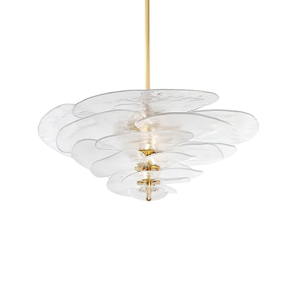 Lotus Lustre Contemporain en Verre à Feuilles Superposées - Neutralighting