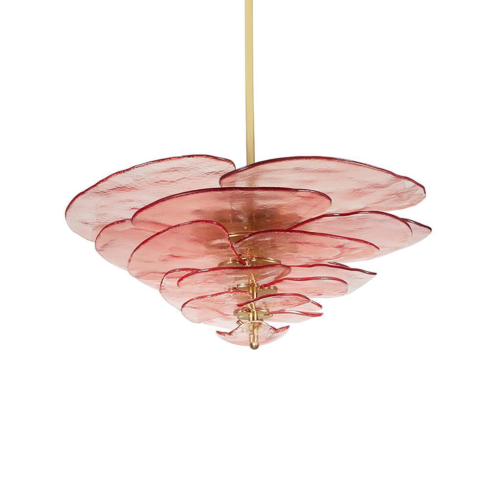 Lotus Lustre Contemporain en Verre à Feuilles Superposées - Neutralighting