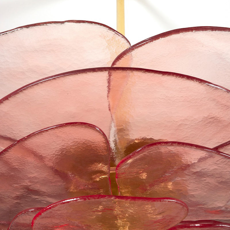 Lotus Lustre Contemporain en Verre à Feuilles Superposées - Neutralighting