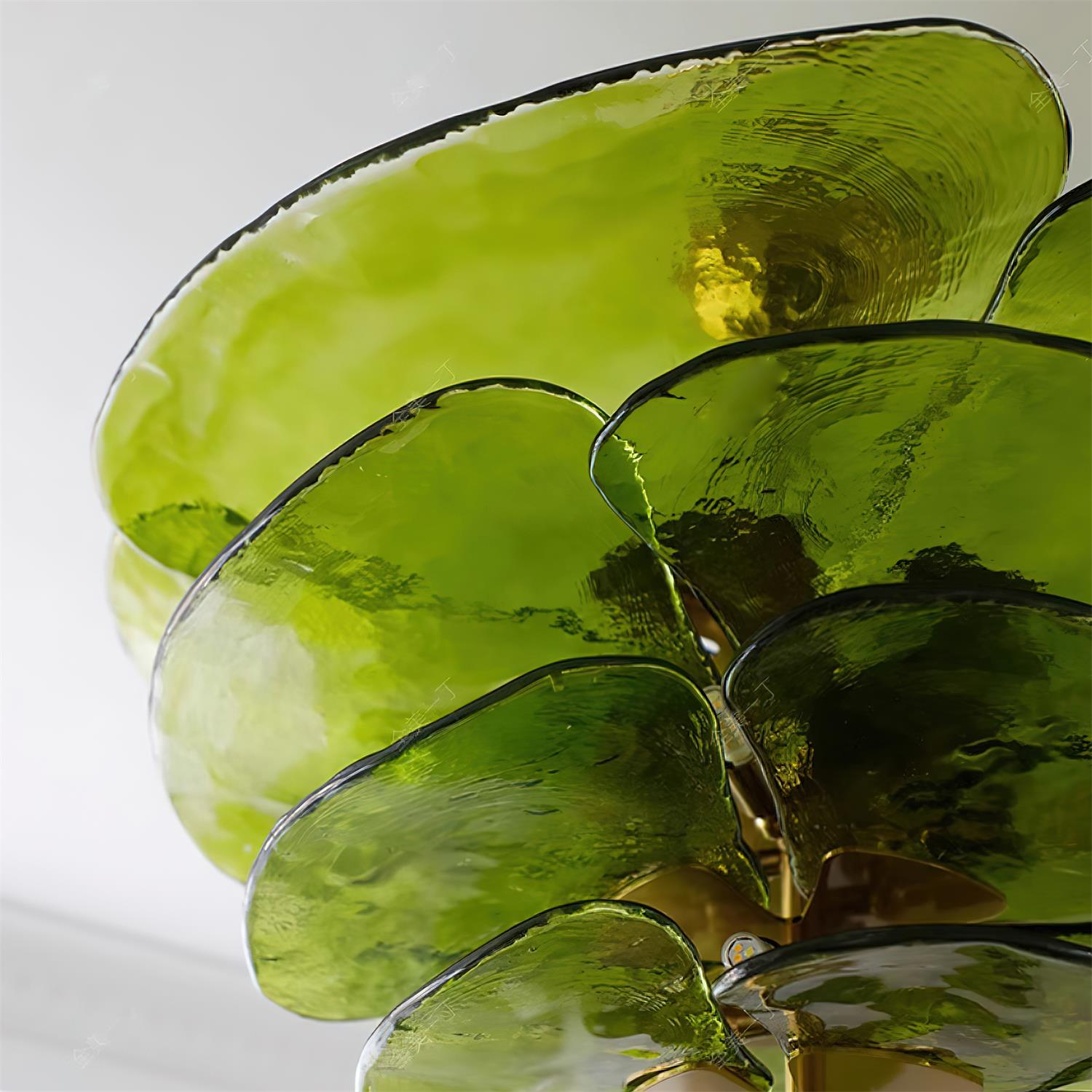 Lotus Lustre Contemporain en Verre à Feuilles Superposées - Neutralighting