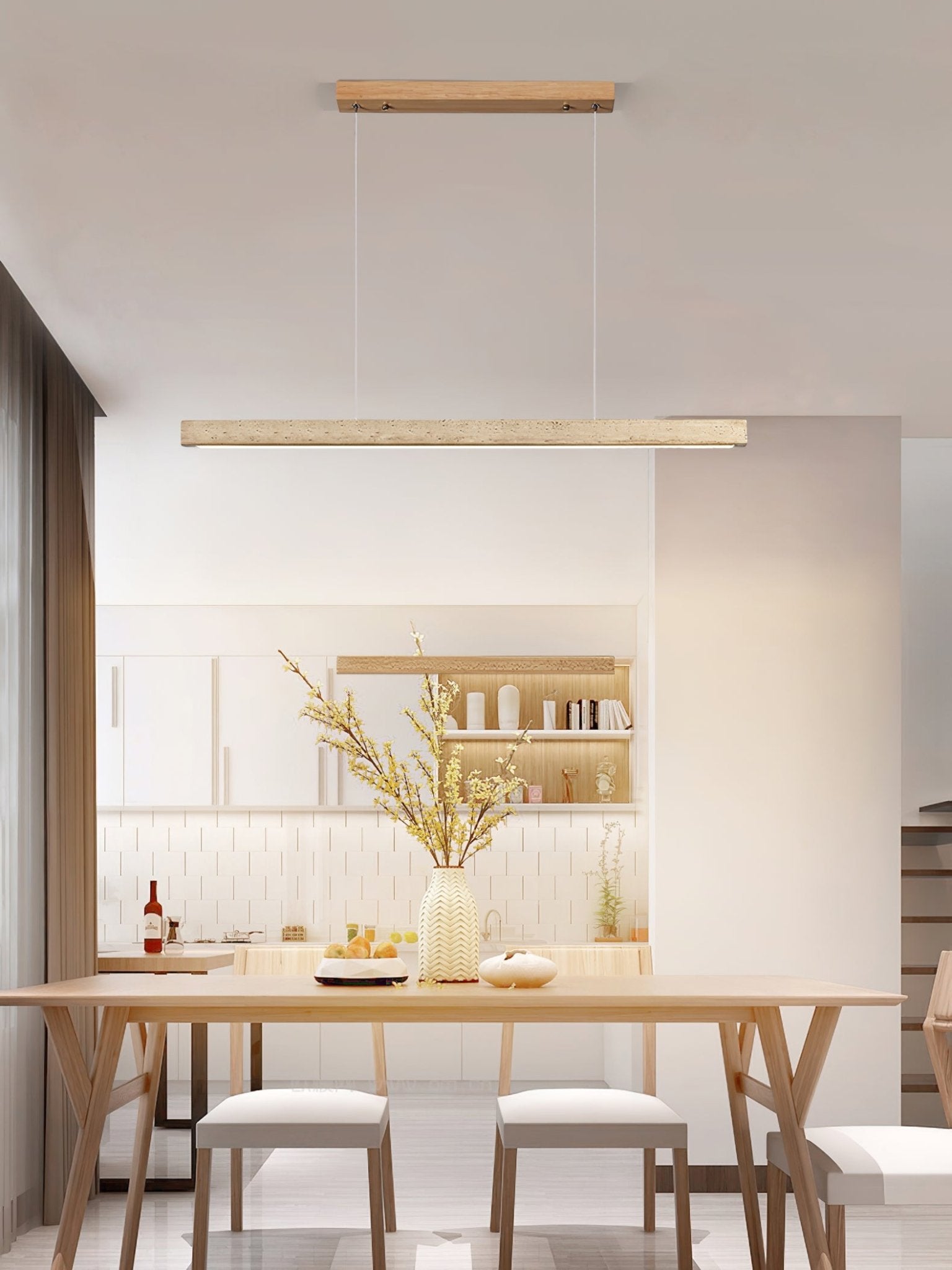 Imiror Minimaliste Travertin Linéaire Pendentif - Neutralighting
