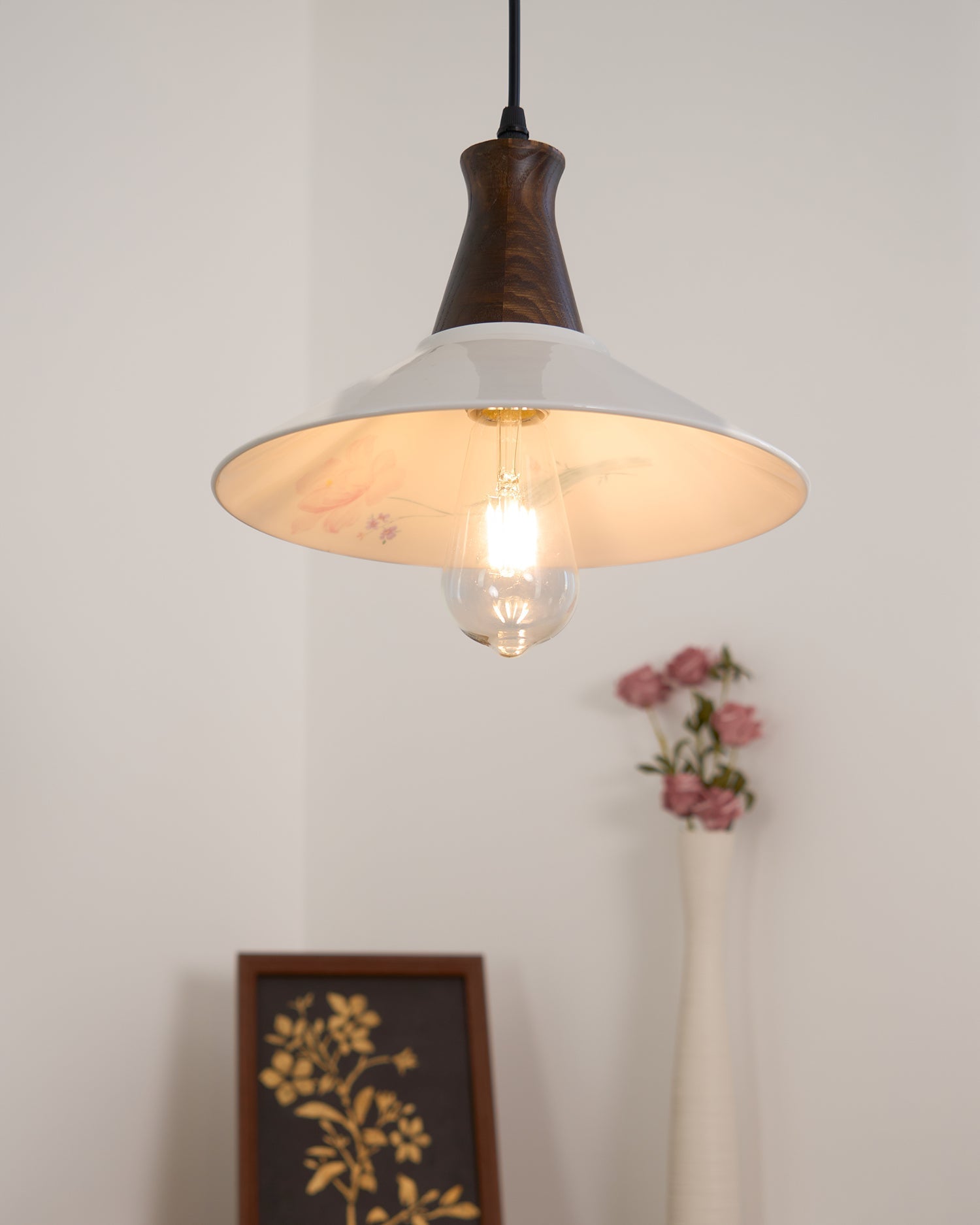 Linna Suspension Main Peint Florale Rustique - Neutralighting