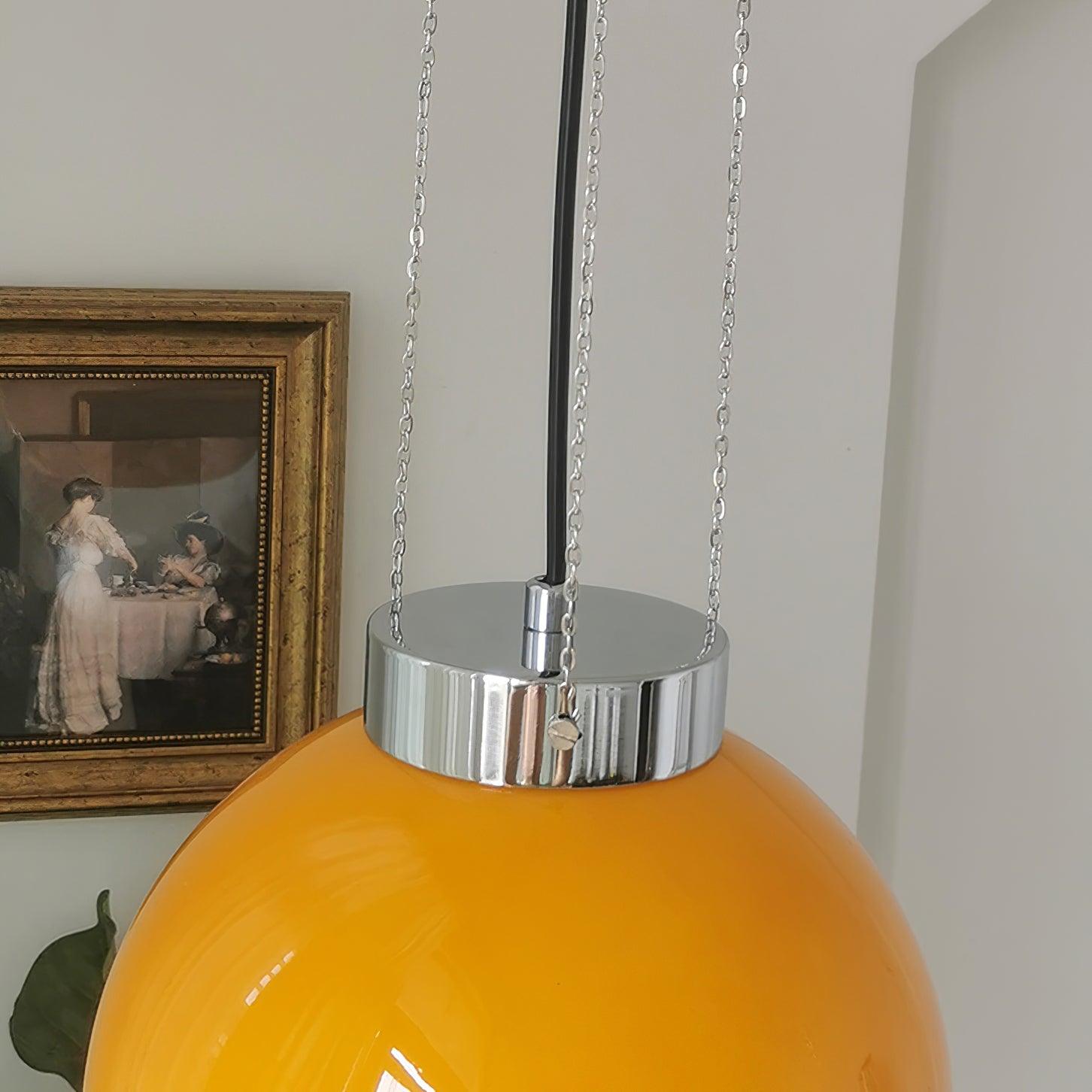 Valentina Globe LED Suspension Jaune Métal Verre Salon Chambre à Coucher - Neutralighting