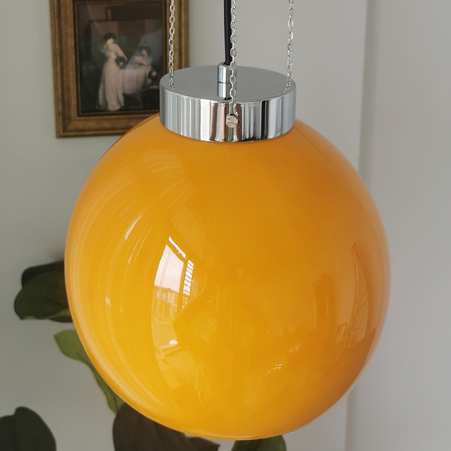 Valentina Globe LED Suspension Jaune Métal Verre Salon Chambre à Coucher - Neutralighting
