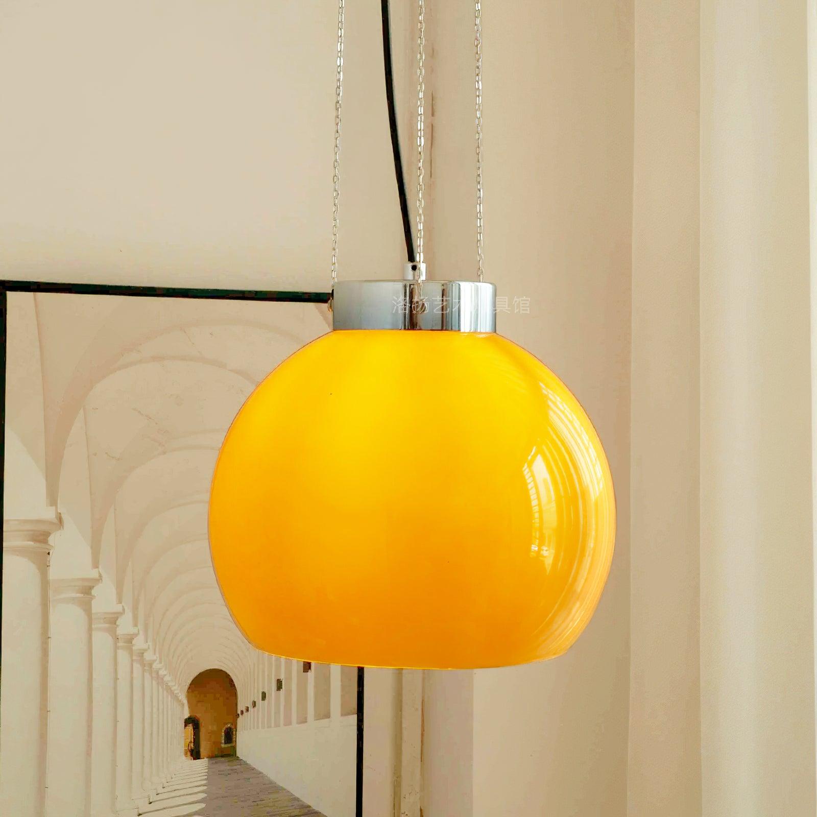 Valentina Globe LED Suspension Jaune Métal Verre Salon Chambre à Coucher - Neutralighting