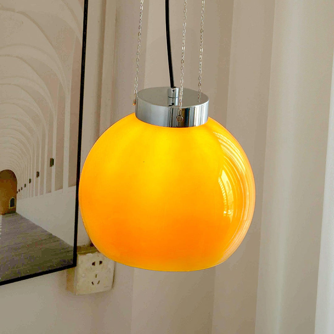 Valentina Globe LED Suspension Jaune Métal Verre Salon Chambre à Coucher - Neutralighting