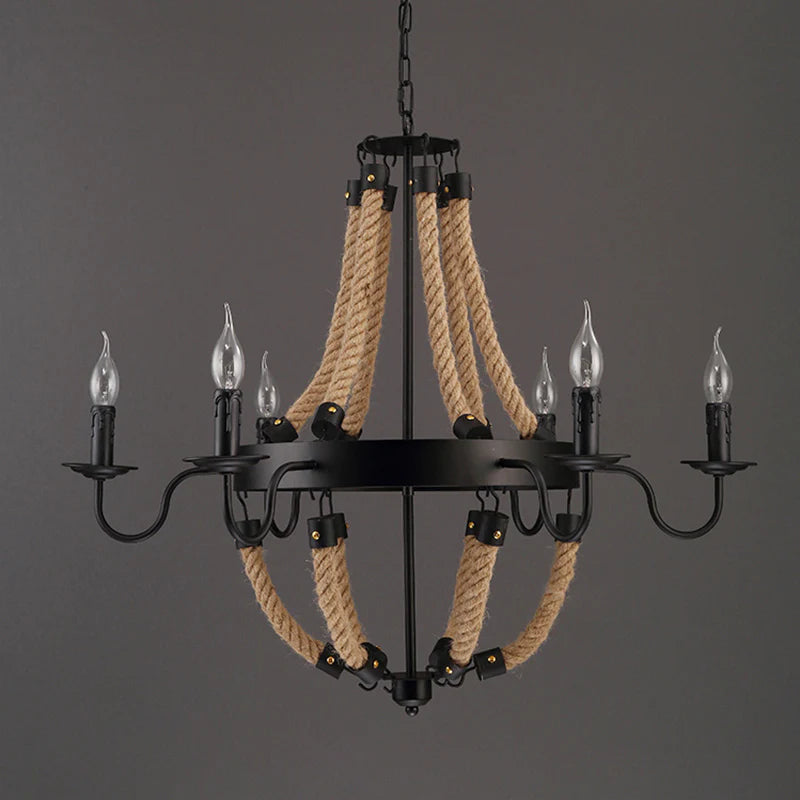 Epoch Suspension LED Industrielle Métal/Corde Noir Salon/Bar - Neutralighting