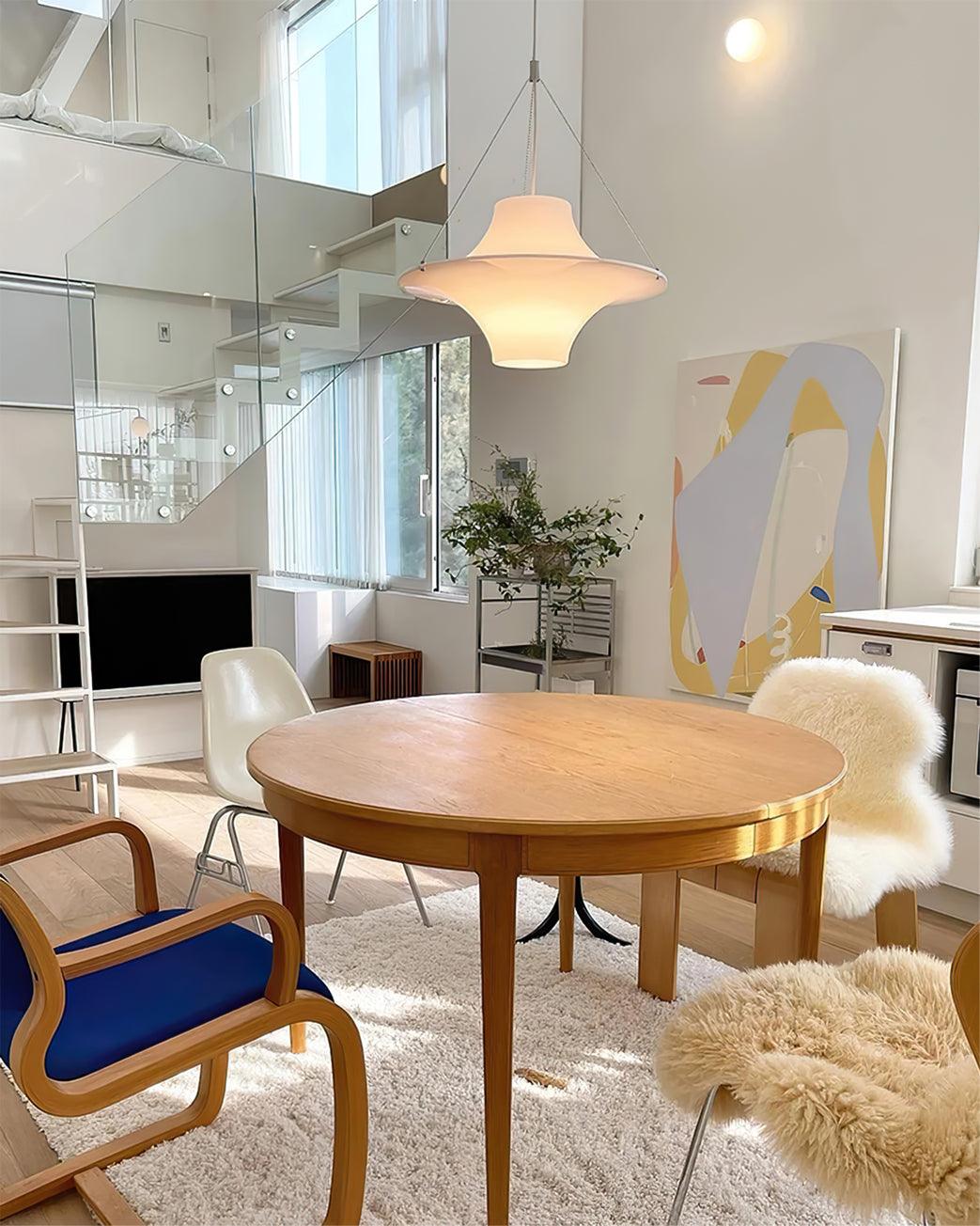 Solara Lampe suspendue en acrylique en forme d'OVNI pour salon contemporain - Neutralighting