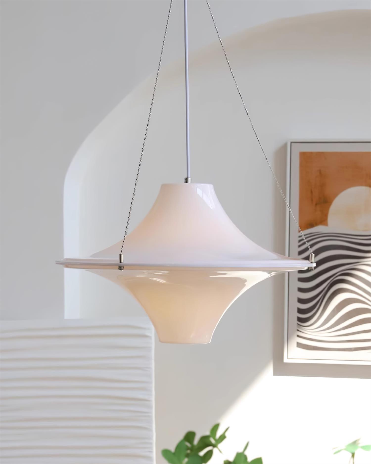 Solara Lampe suspendue en acrylique en forme d'OVNI pour salon contemporain - Neutralighting
