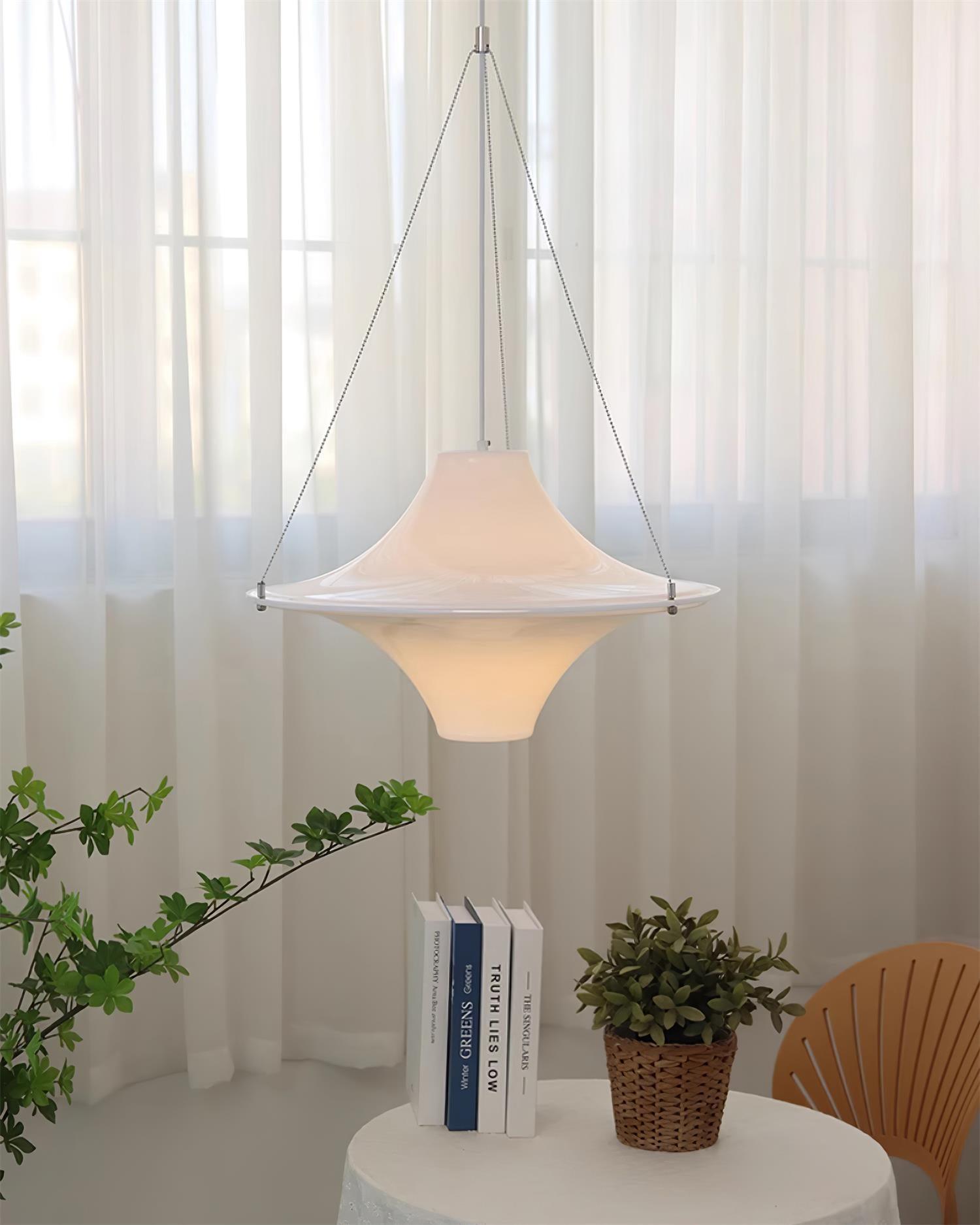 Solara Lampe suspendue en acrylique en forme d'OVNI pour salon contemporain - Neutralighting
