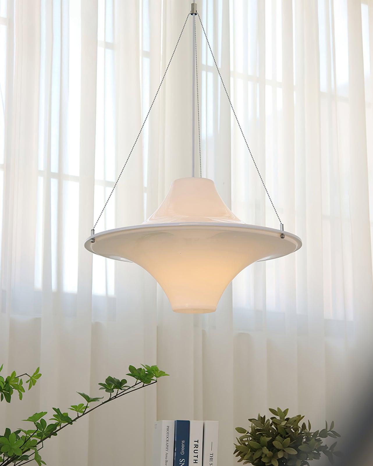 Solara Lampe suspendue en acrylique en forme d'OVNI pour salon contemporain - Neutralighting