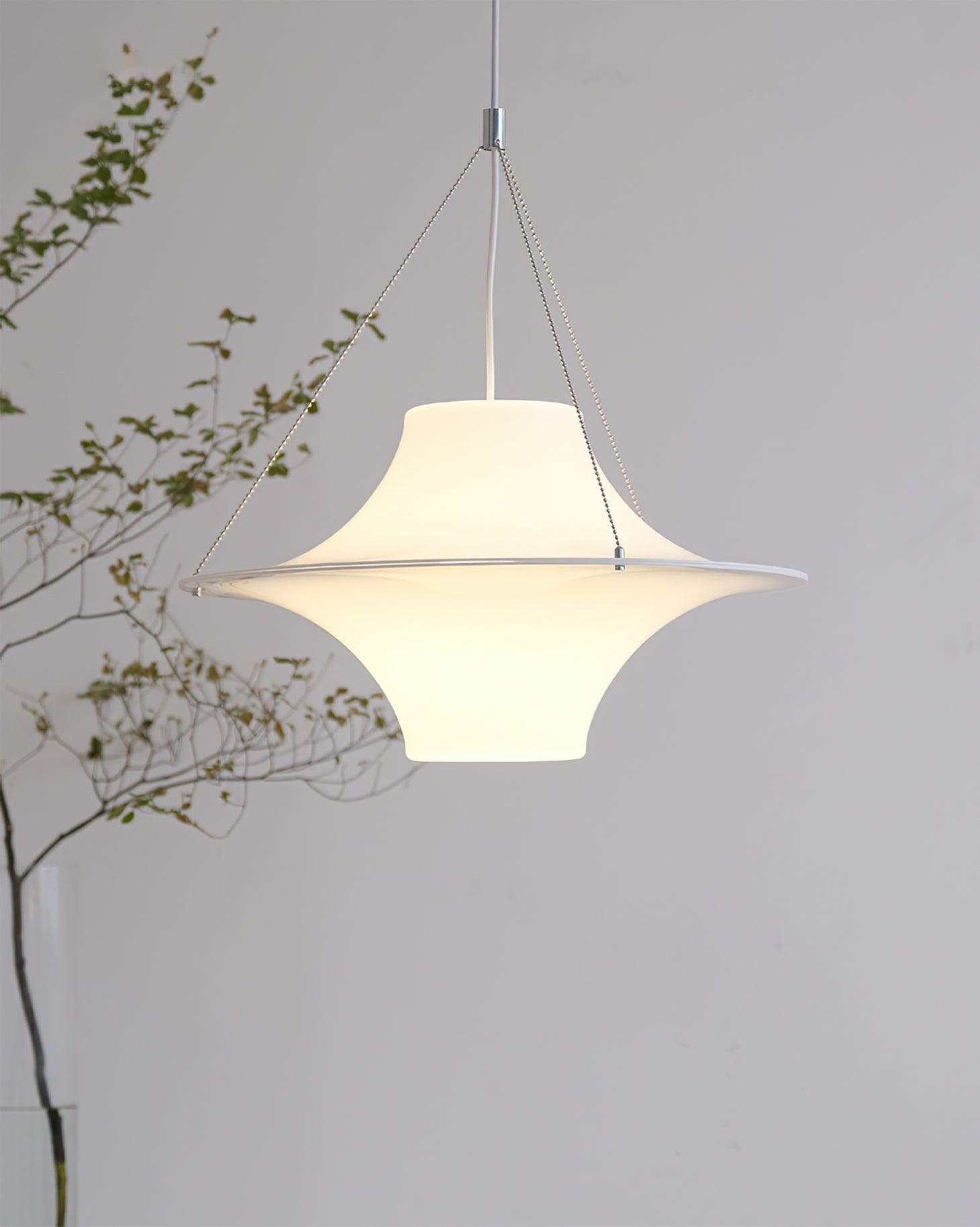 Solara Lampe suspendue en acrylique en forme d'OVNI pour salon contemporain - Neutralighting