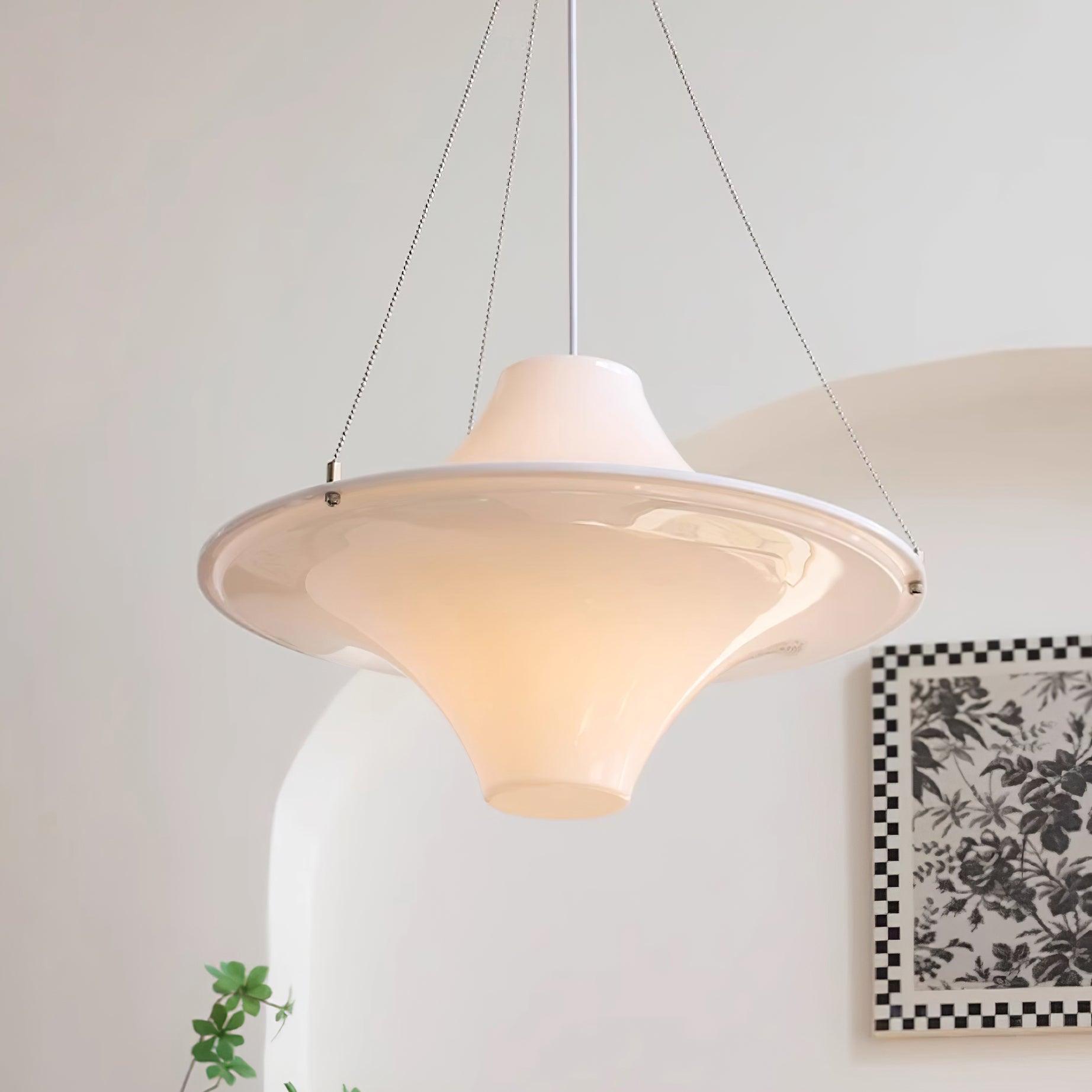 Solara Lampe suspendue en acrylique en forme d'OVNI pour salon contemporain - Neutralighting