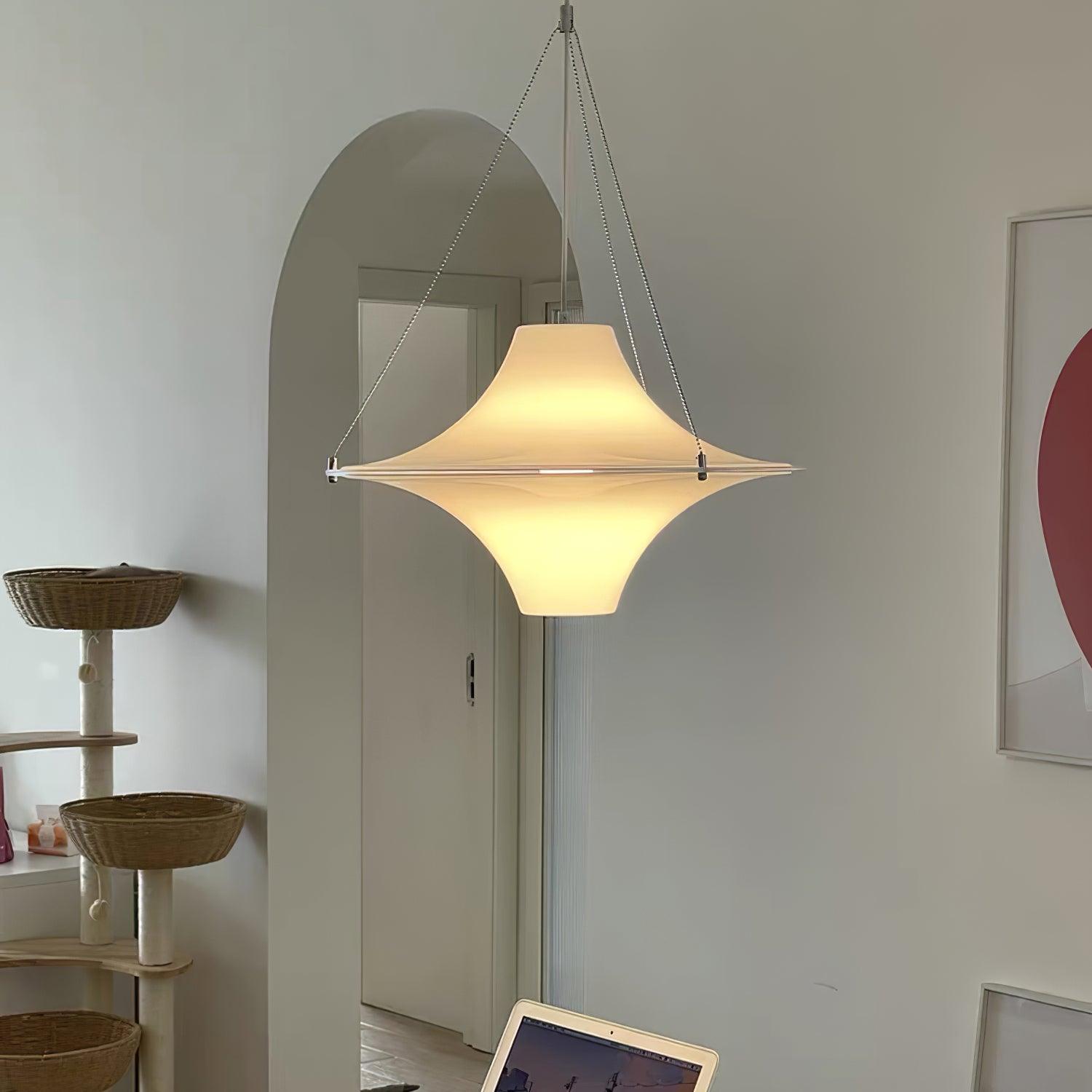 Solara Lampe suspendue en acrylique en forme d'OVNI pour salon contemporain - Neutralighting