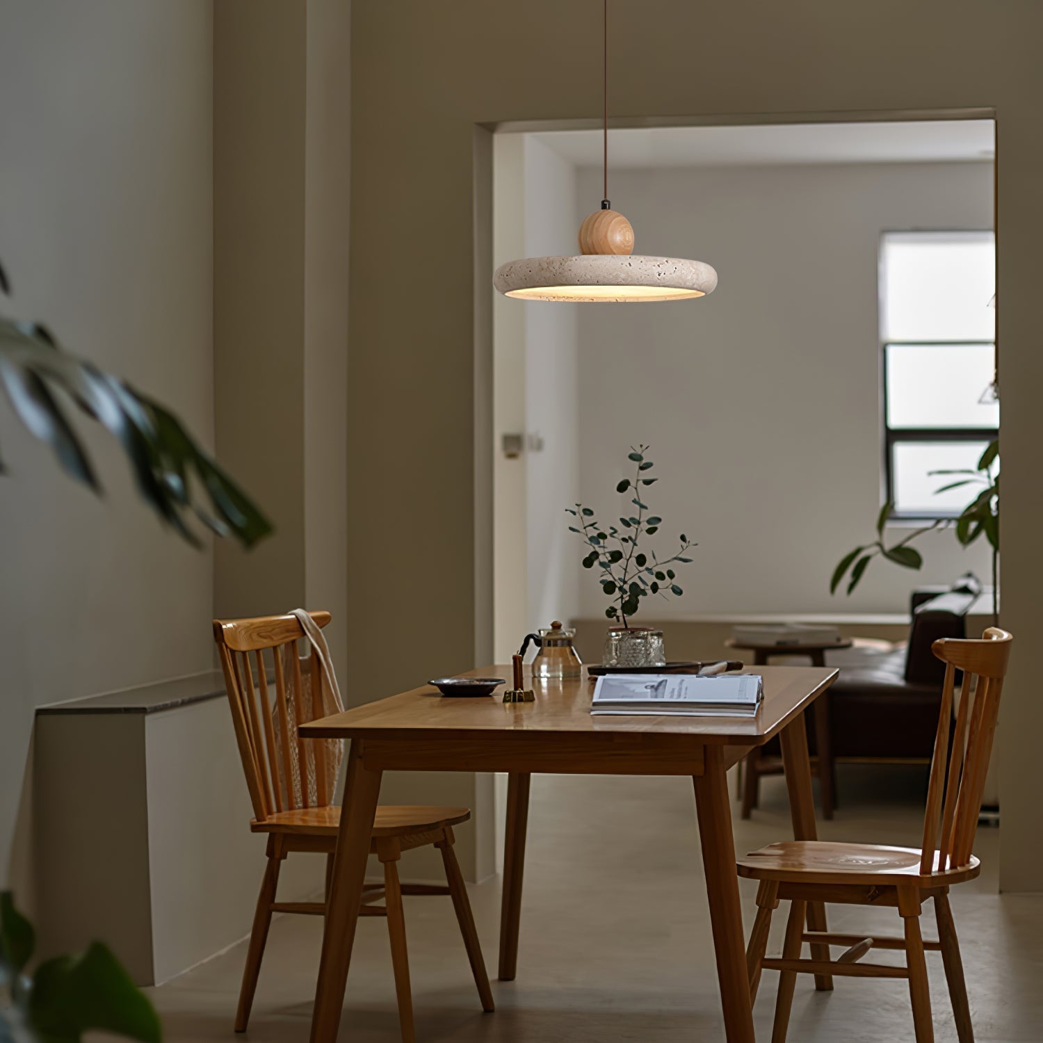 Cephaor Minimalist Travertine Pendant Light - Letslighting