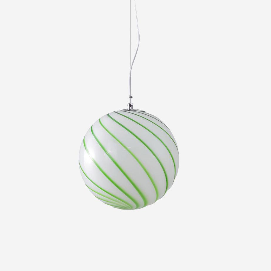 Zepin Suspension lumineuse en verre avec rayures vertes tourbillonnantes - Neutralighting