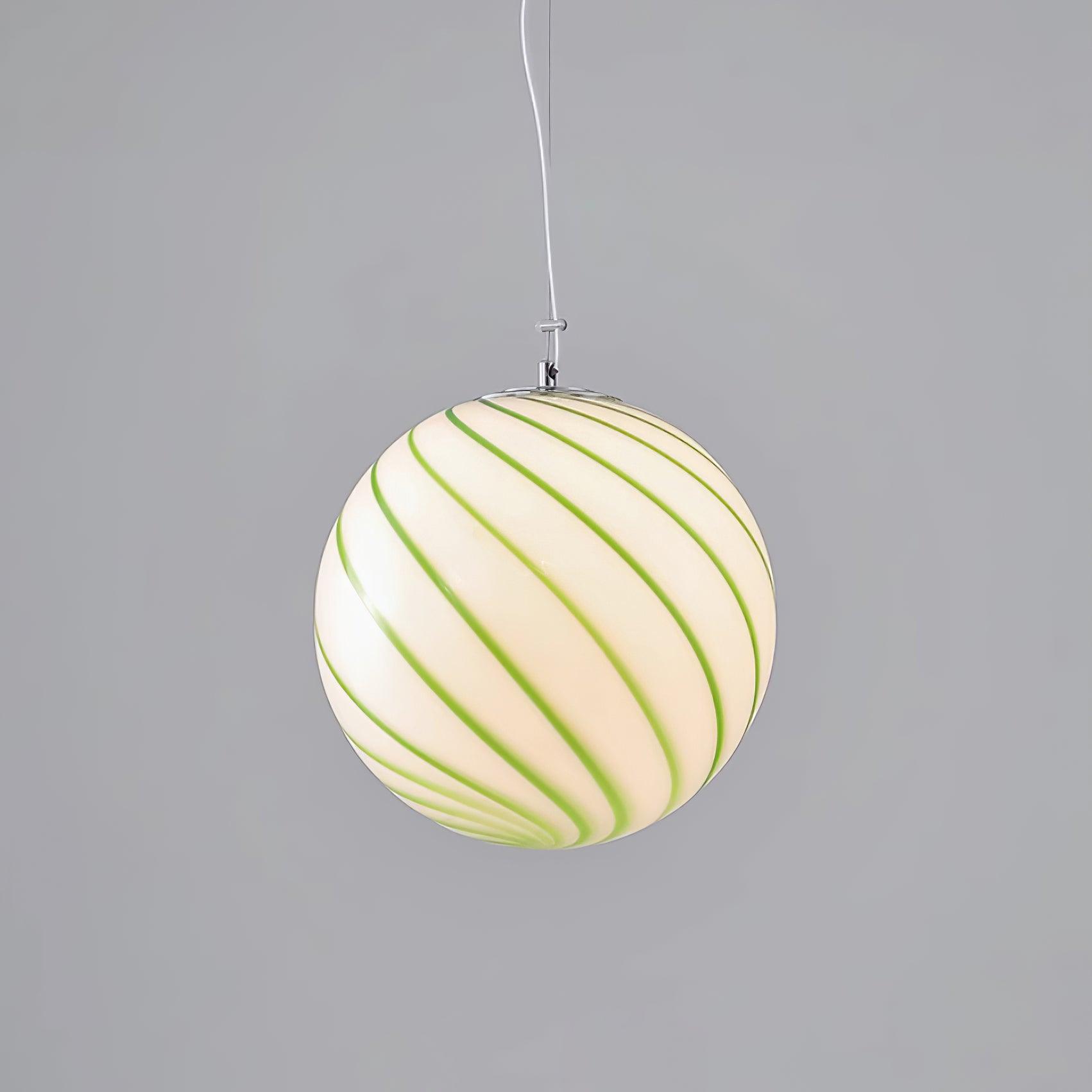 Zepin Suspension lumineuse en verre avec rayures vertes tourbillonnantes - Neutralighting