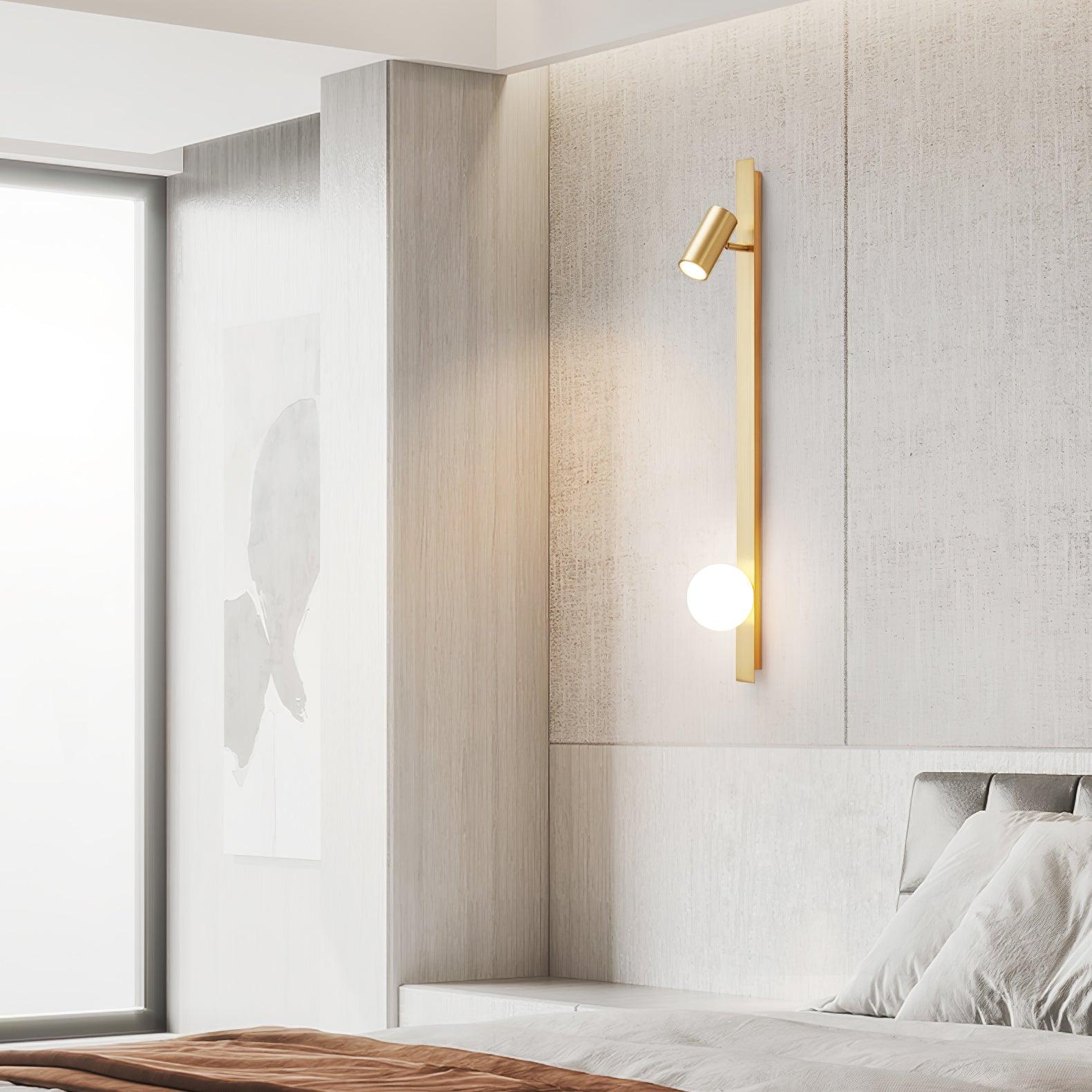 Evlaeiel Long Arm Plug-in Brass Glass Wall Light - Neutralighting
