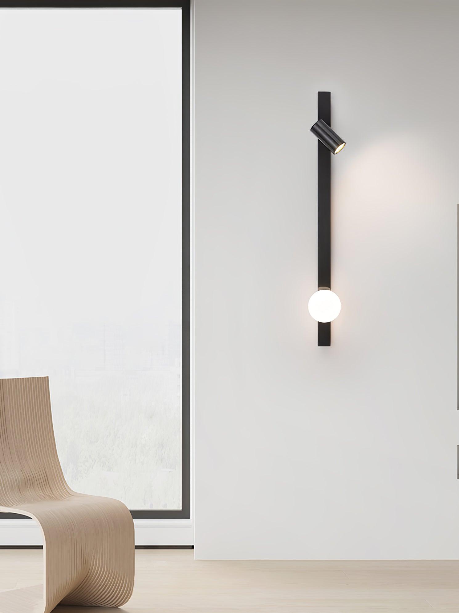 Evlaeiel Long Arm Plug-in Brass Glass Wall Light - Neutralighting