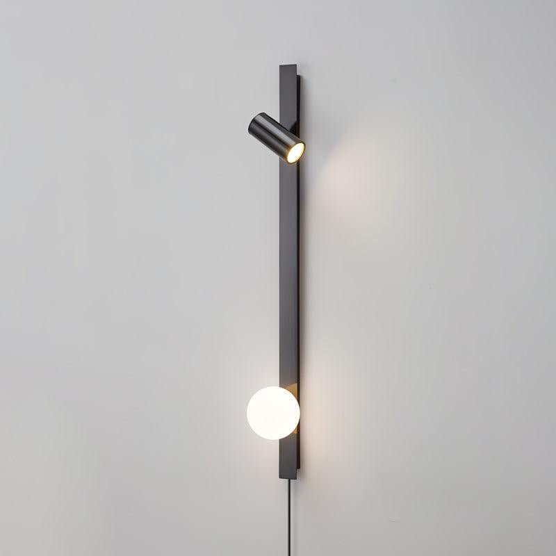 Evlaeiel Long Arm Plug-in Brass Glass Wall Light - Neutralighting