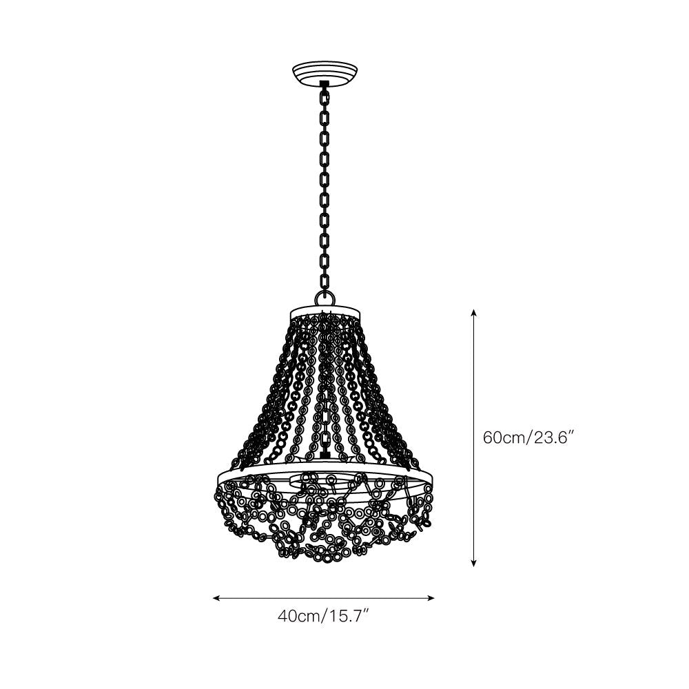 Vevyniel Postmodern Luxury Wooden Metal Chandelier - Lamp Copper