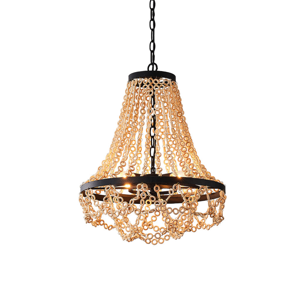 Vevyniel Postmodern Luxury Wooden Metal Chandelier - Lamp Copper