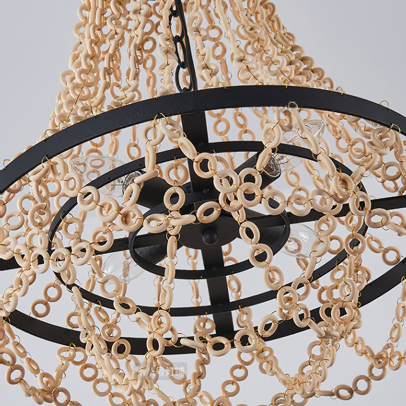 Vevyniel Postmodern Luxury Wooden Metal Chandelier - Lamp Copper
