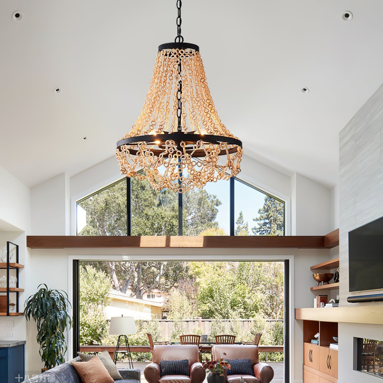 Vevyniel Postmodern Luxury Wooden Metal Chandelier - Lamp Copper