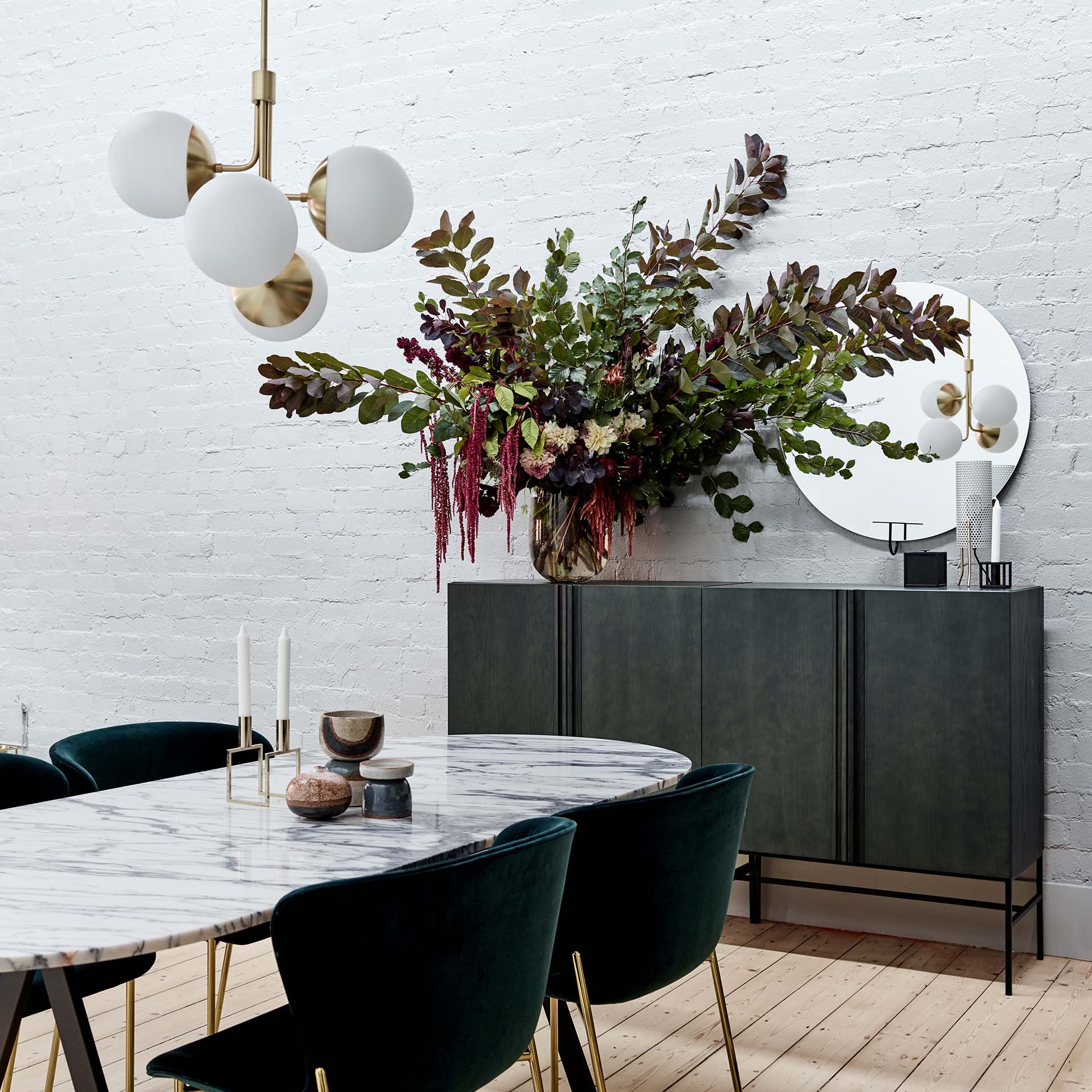 Uzorus Lustre En Verre Vert Velours Art Bouquet - Neutralighting