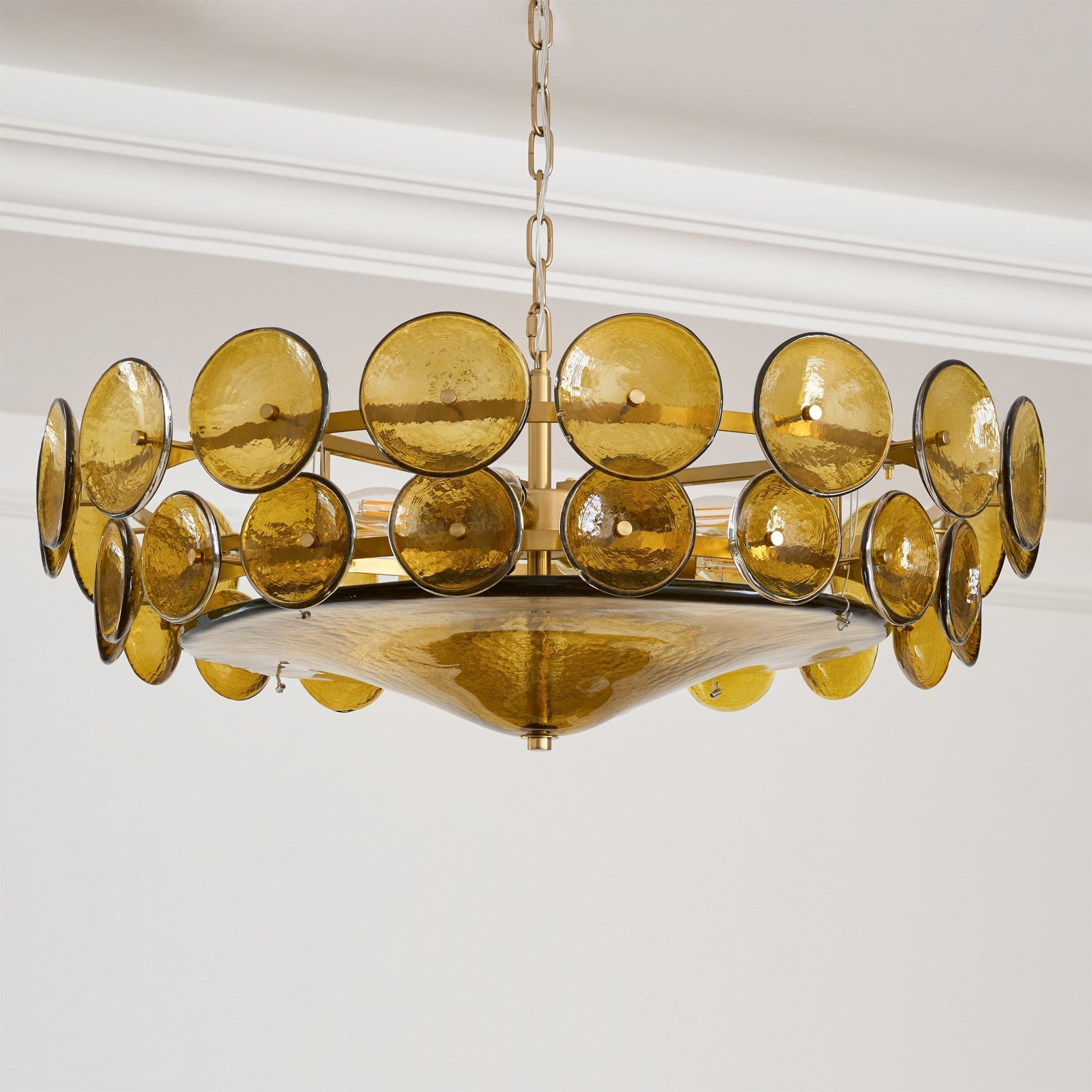 Aurora Chandelier Murano Glass Disc Vintage - Blowlighting