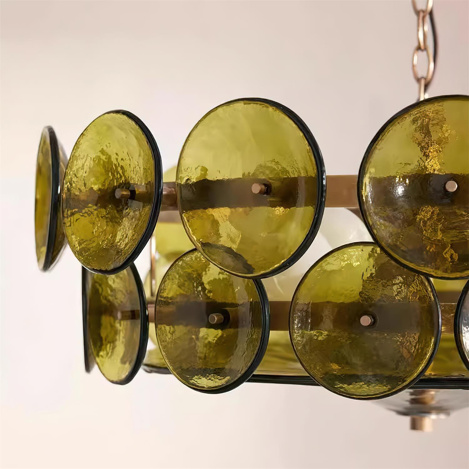 Ventilo Lustre Moderne en Verre Ambre - Neutralighting