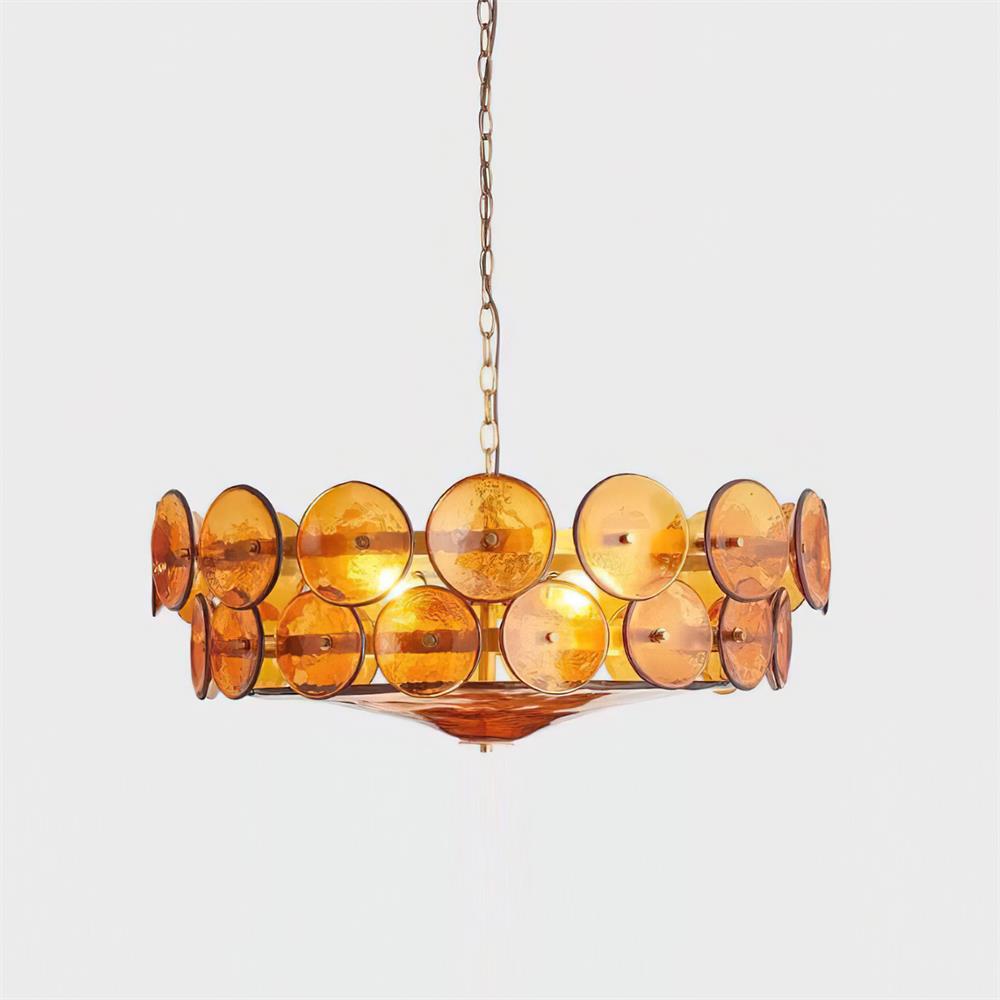 Ventilo Lustre Moderne en Verre Ambre - Neutralighting