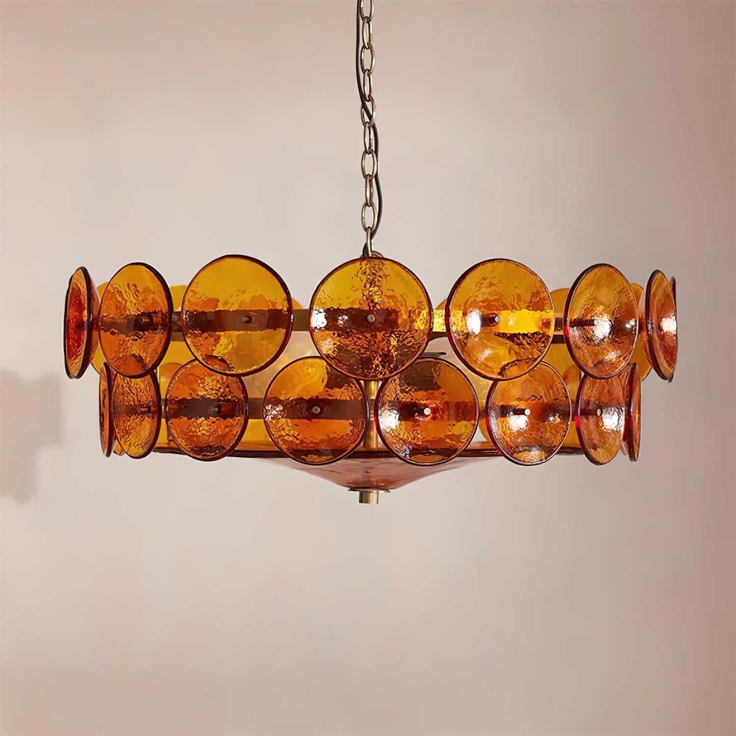 Ventilo Lustre Moderne en Verre Ambre - Neutralighting