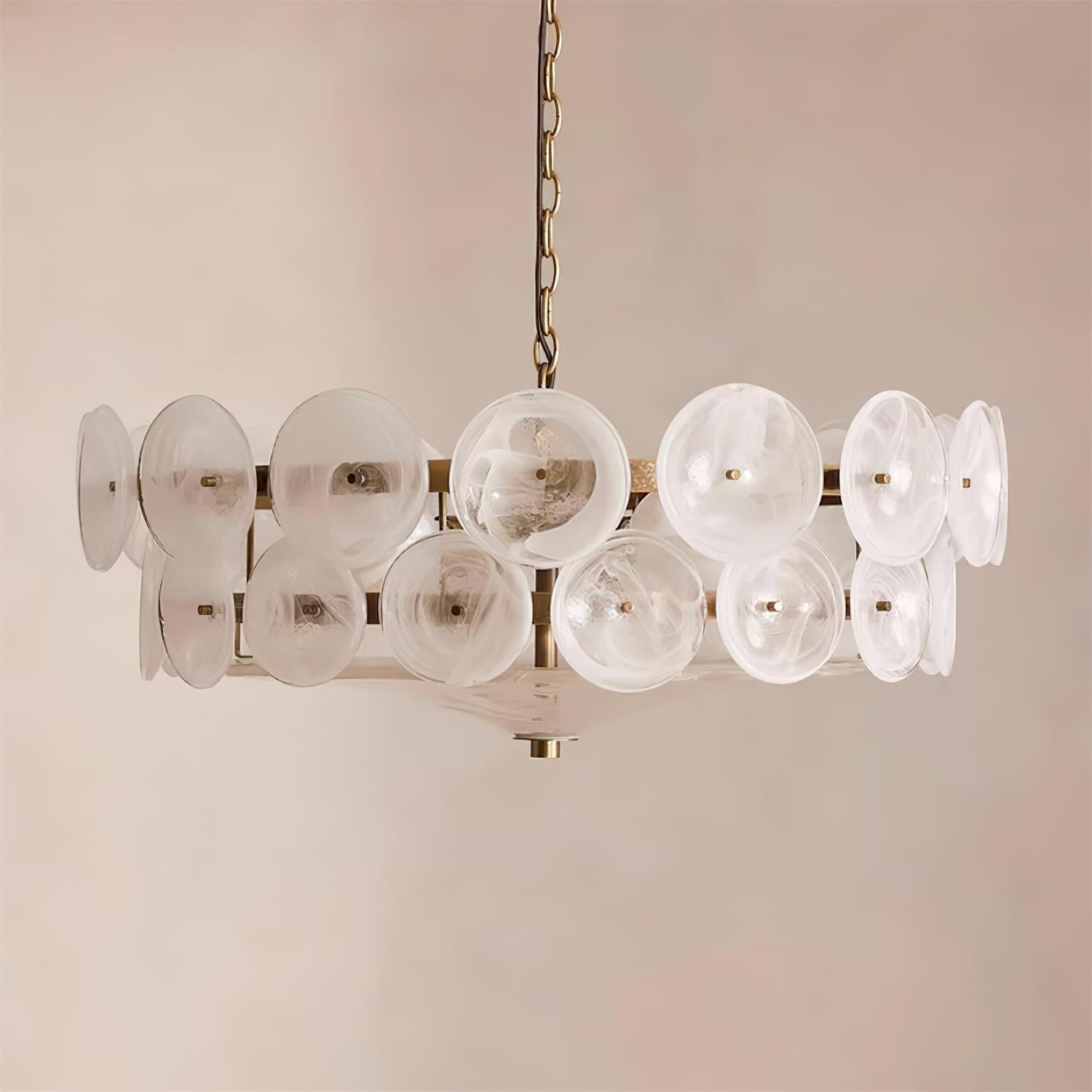 Ventilo Lustre Moderne en Verre Ambre - Neutralighting