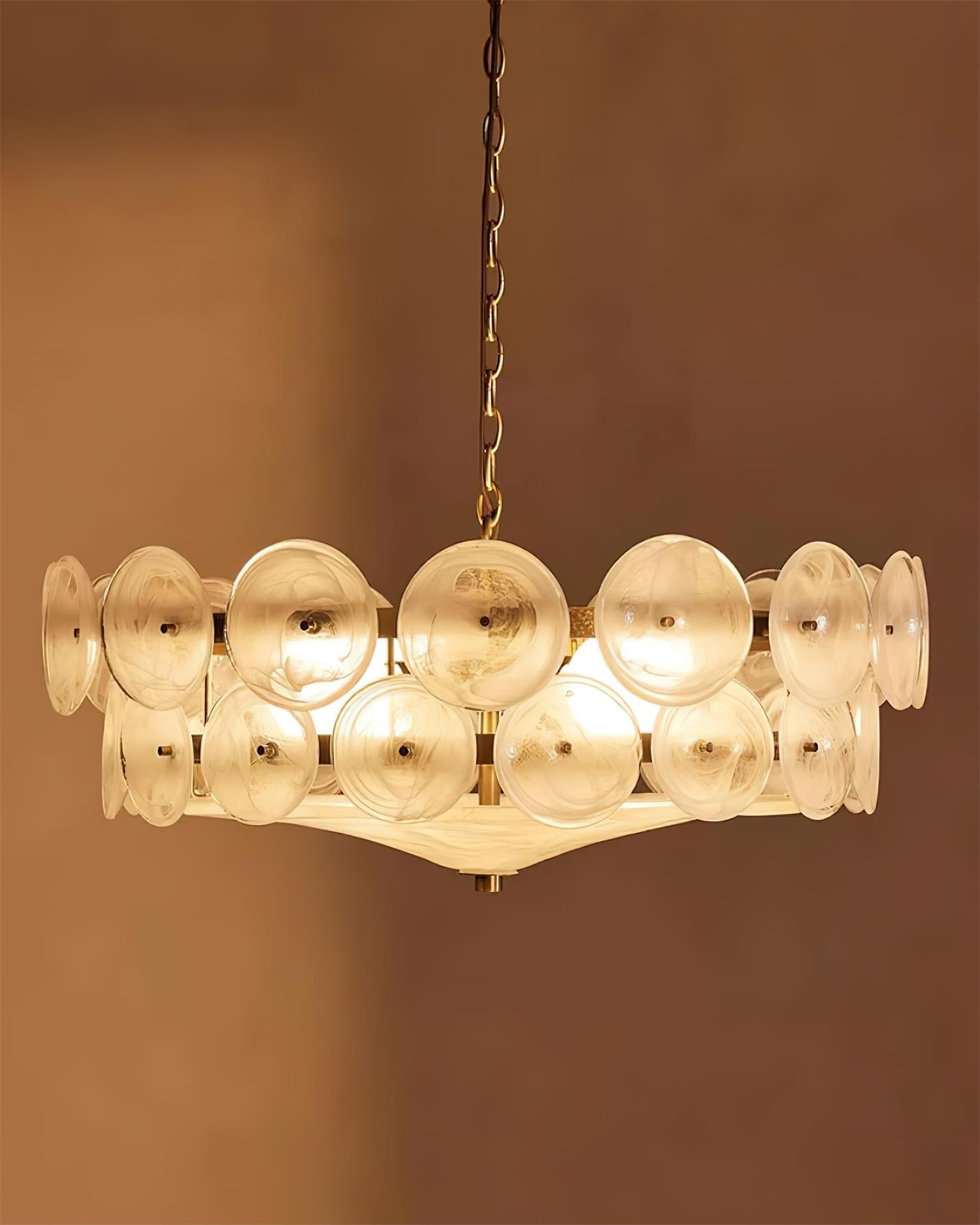 Ventilo Lustre Moderne en Verre Ambre - Neutralighting