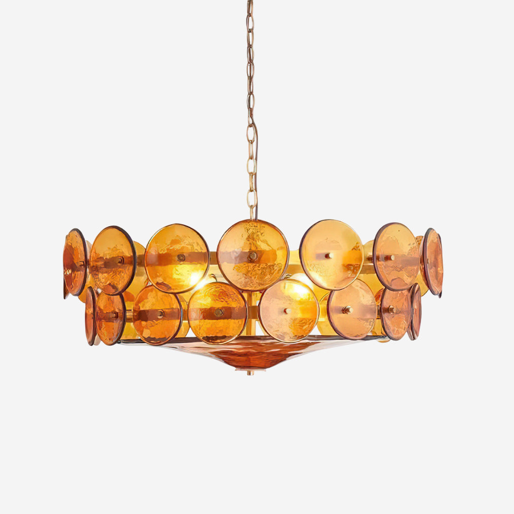 Ventilo Lustre Moderne en Verre Ambre - Neutralighting