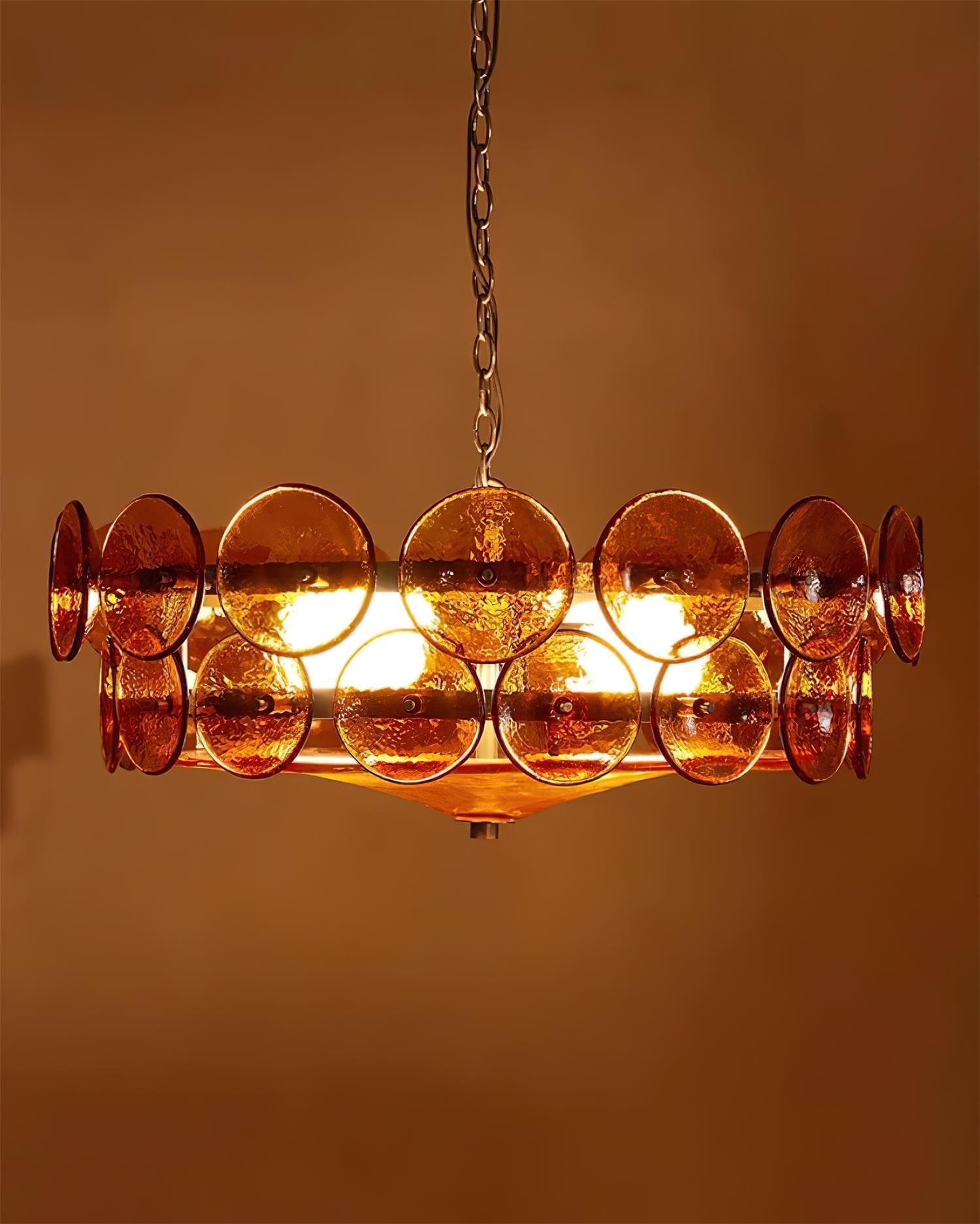 Ventilo Lustre Moderne en Verre Ambre - Neutralighting